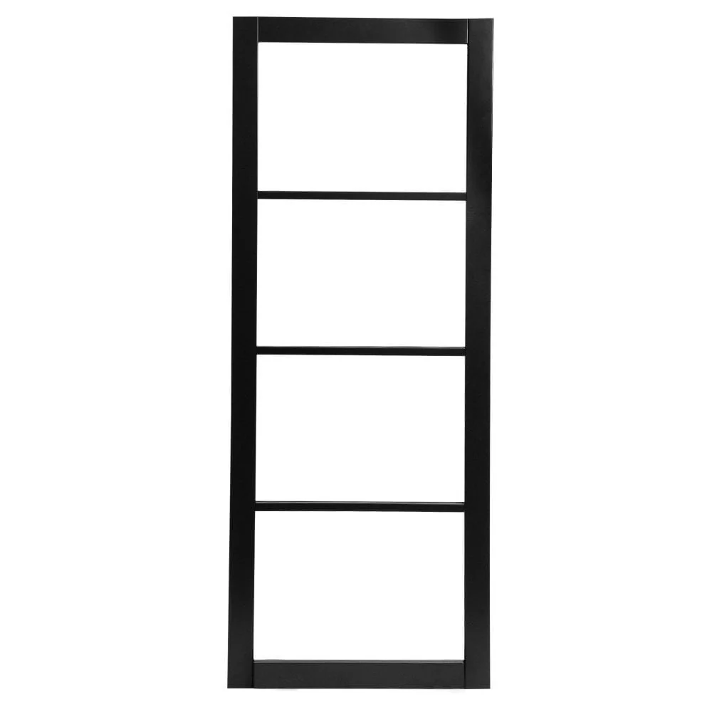 Jet Black Internal Fully Finished 4 Light Clear Glass Industrial Studio Door - Image 3