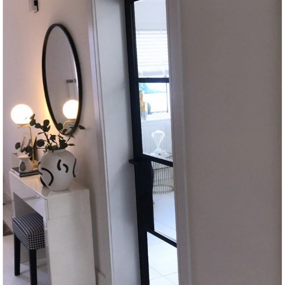 Jet Black Internal Fully Finished 4 Light Clear Glass Industrial Studio Door - Image 7