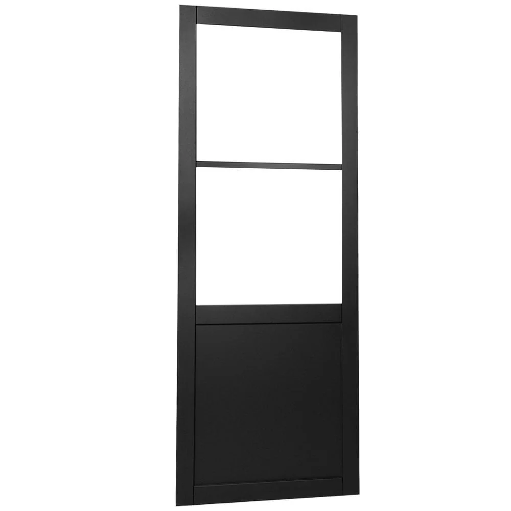 Jet Internal Black Fully Finished 1 Panel 2 Light Clear Glass Industrial Studio Door - Image 2