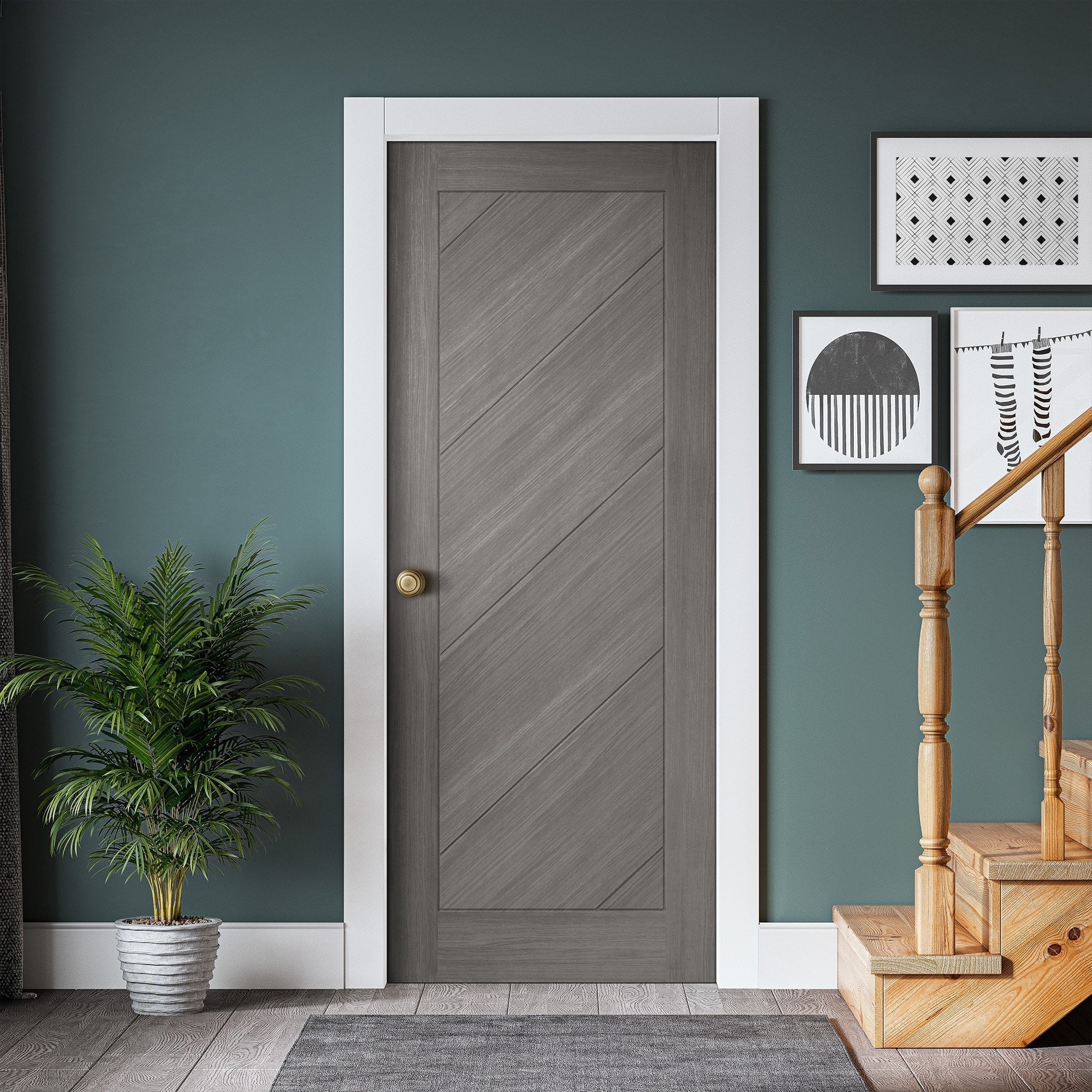 Light Grey Internal Fully Finished Endure Laminate Stockholm Door