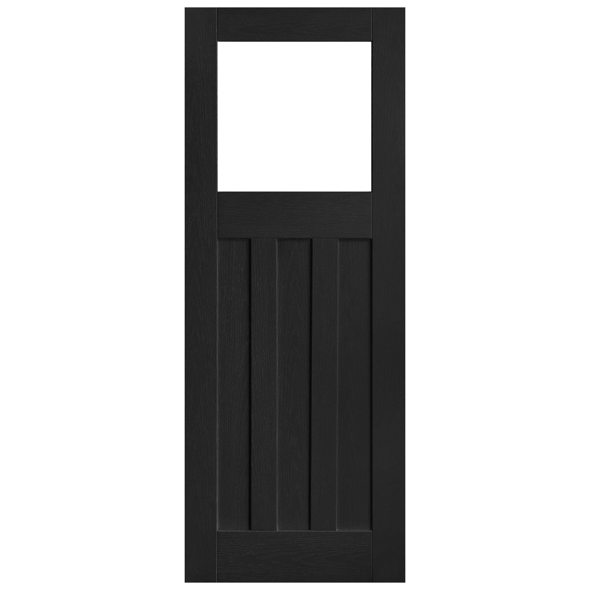 Oak Internal Fully Finished 1930's DX 3 Panel 1 Light Clear Glass Door - Image 3