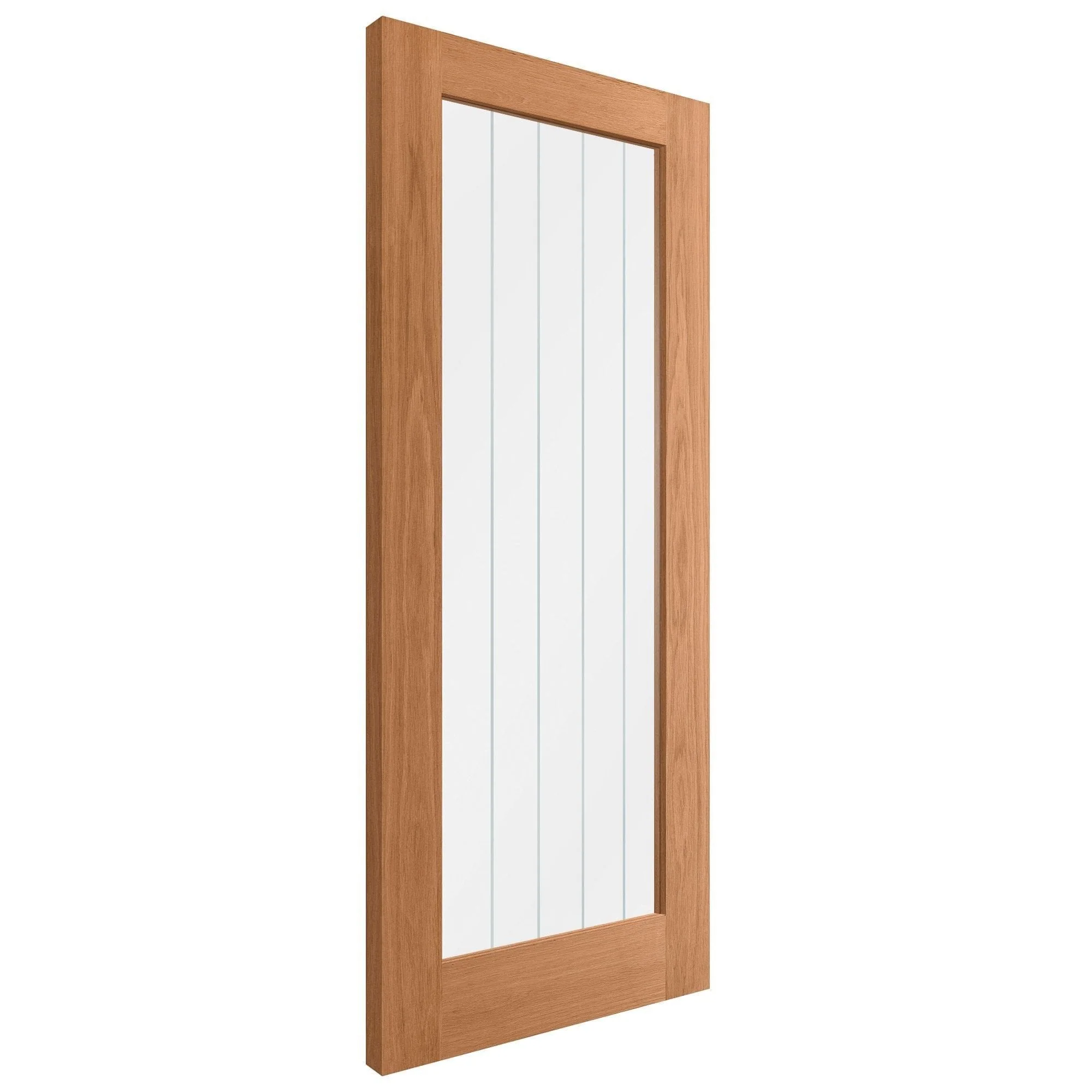 Oak Internal Fully Finished Farley 1 Light Obscure Lined Clear Glass Made-to-Measure Door - Image 2