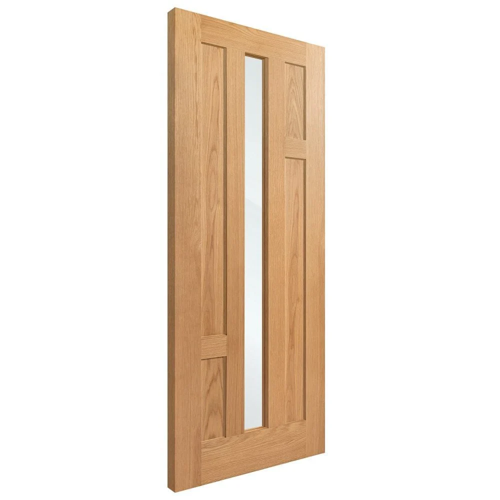 Oak Internal Fully Finished Stamford 4 Panel 1 Light Clear Glass Made-to-Measure Door - Image 2