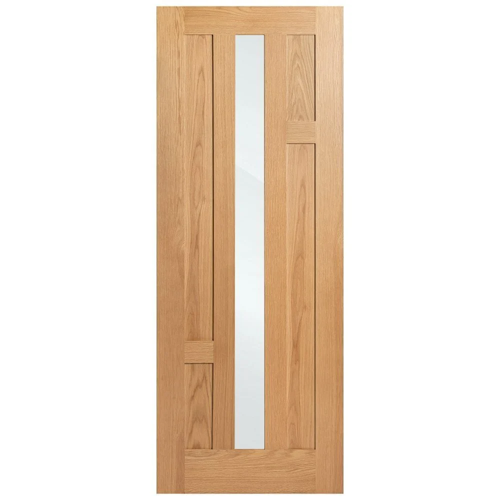 Oak Internal Fully Finished Stamford 4 Panel 1 Light Obscure Glass Made-to-Measure Door - Image 2