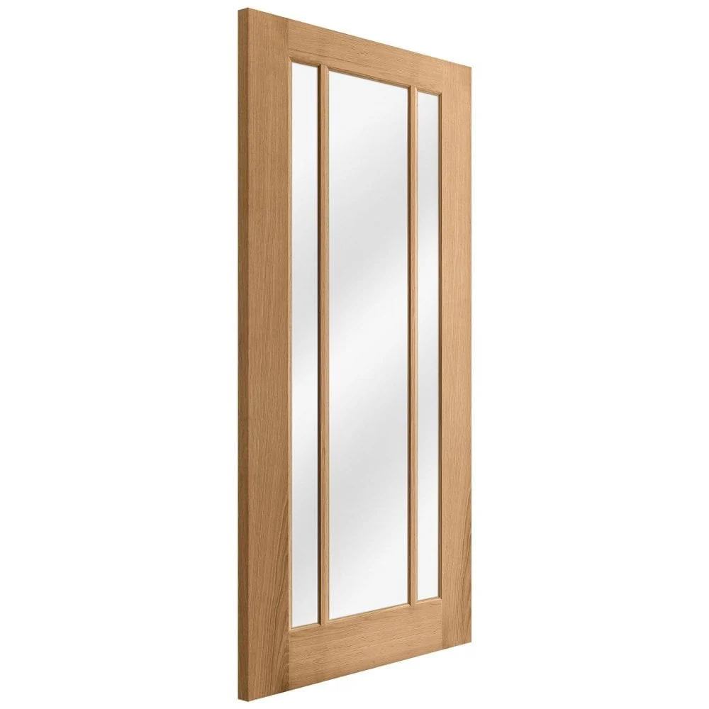 Oak Internal Fully Finished Toledo 3 Light Clear Glass FD30 Fire Door - Image 4