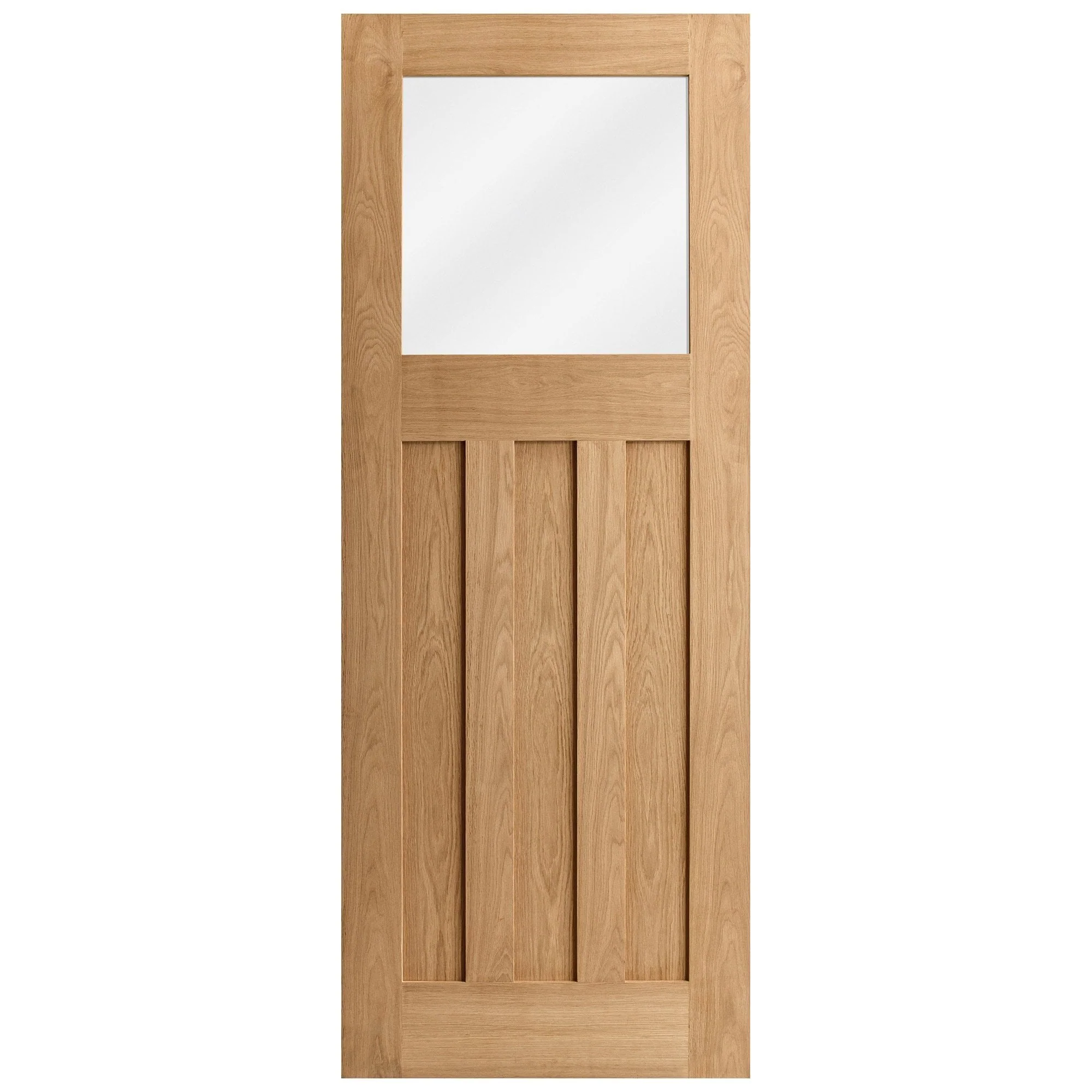 Oak Internal Unfinished 1930's DX 3 Panel 1 Light Obscure Glass Made-to-Measure Door - Image 3
