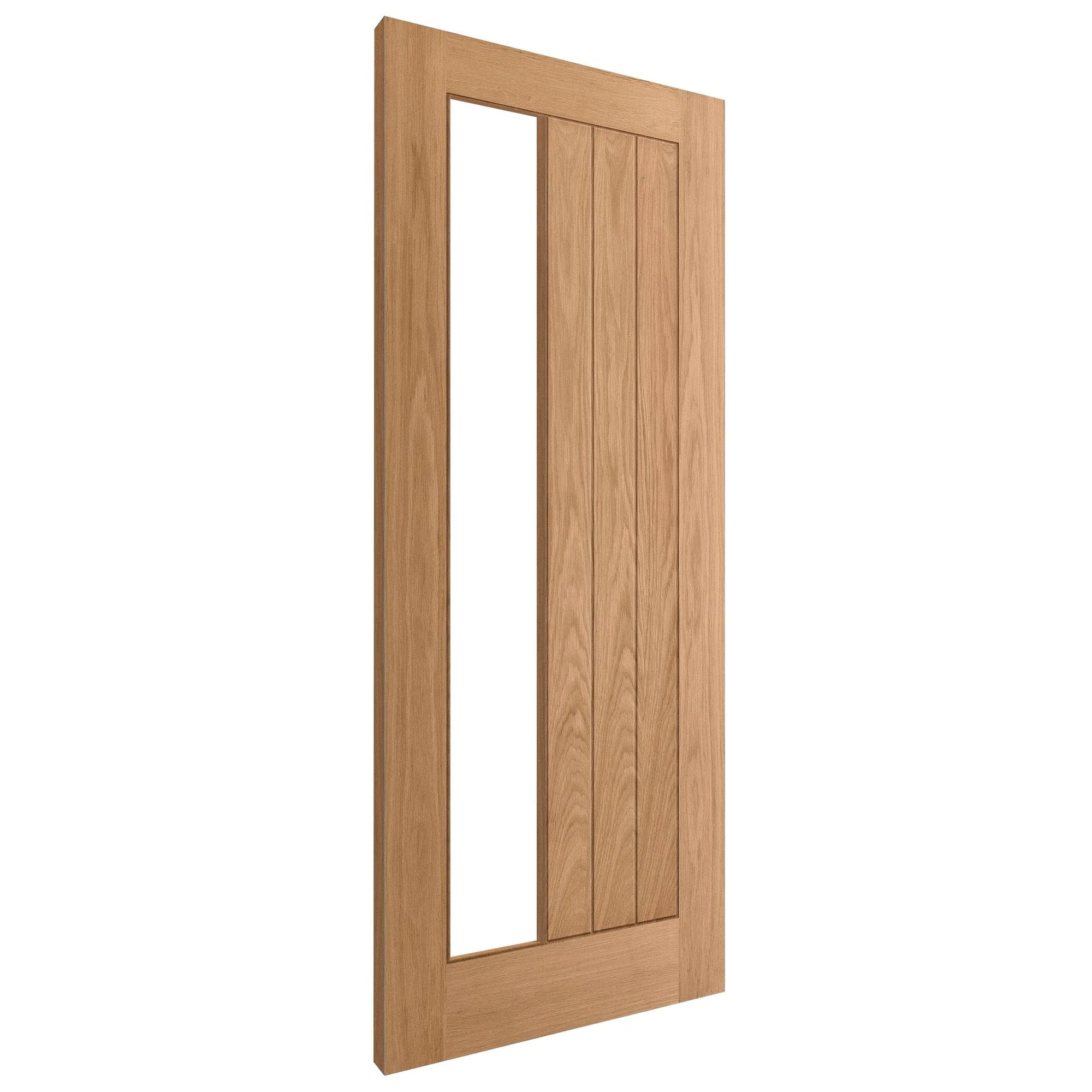 Oak Internal Unfinished Farley 1 Light Clear Offset Glass Door - Image 2
