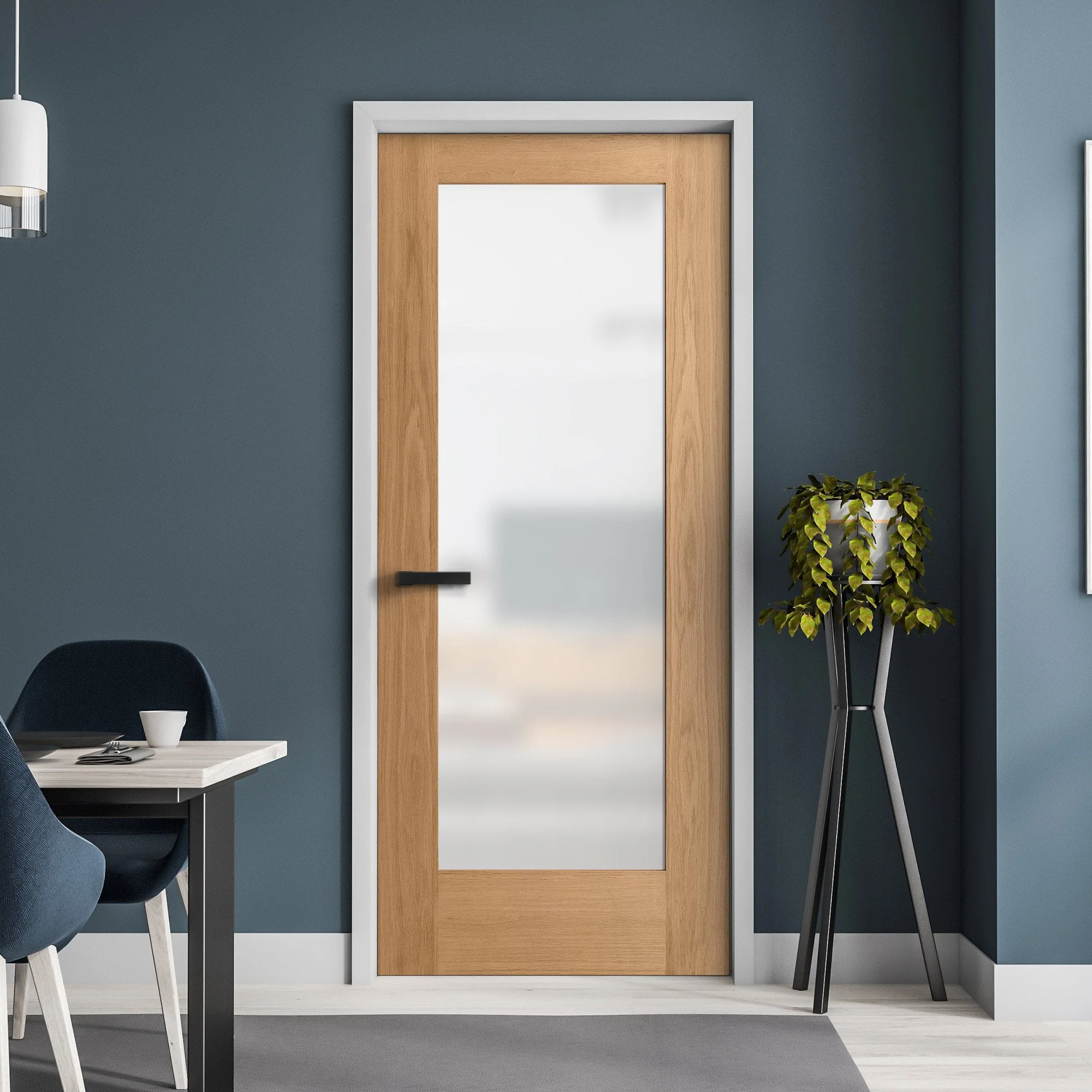 Oak Internal Unfinished Pattern 10 1 Light Obscure Glass Made-to-Measure Door