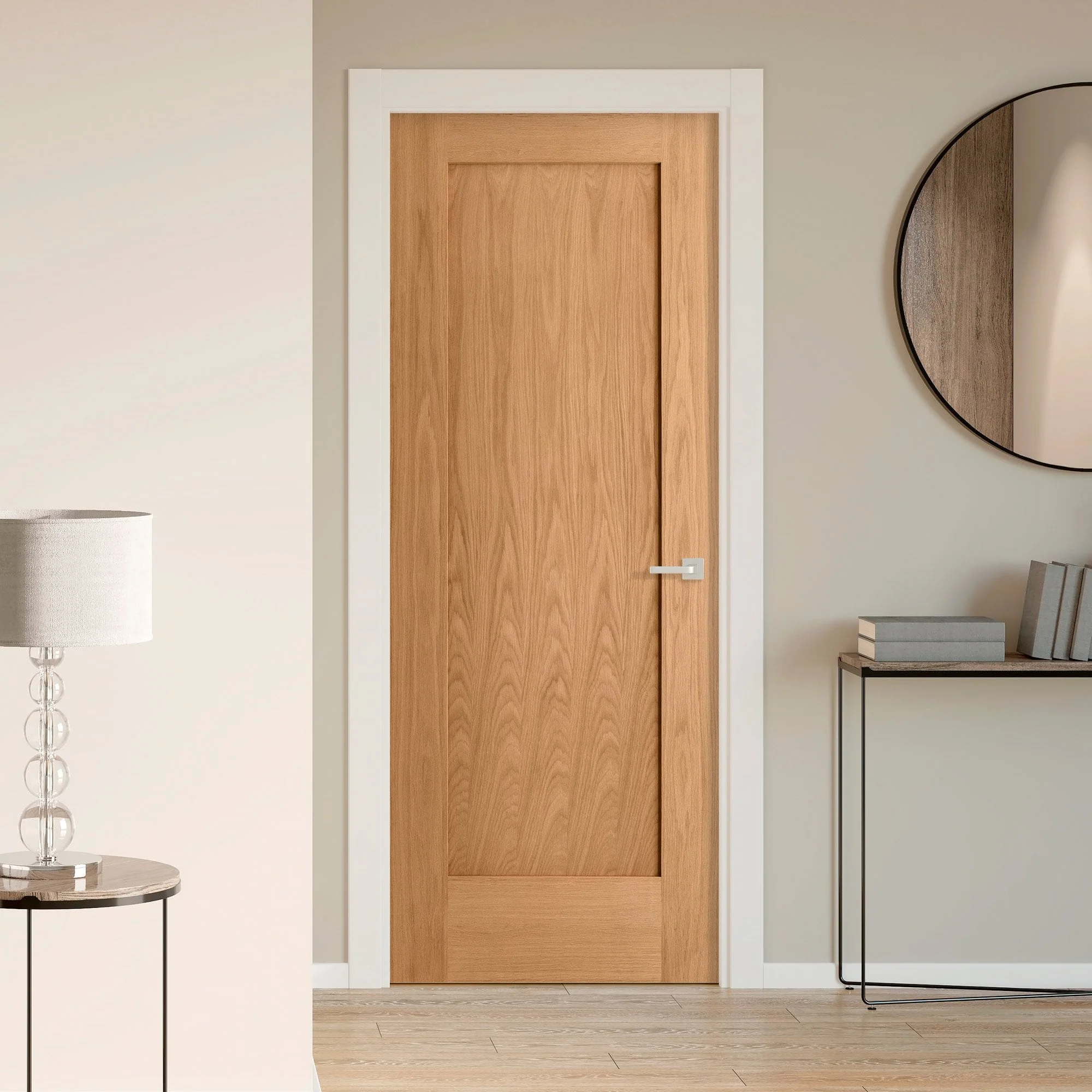 Oak Internal Unfinished Pattern 10 1 Panel FD30 Fire Door