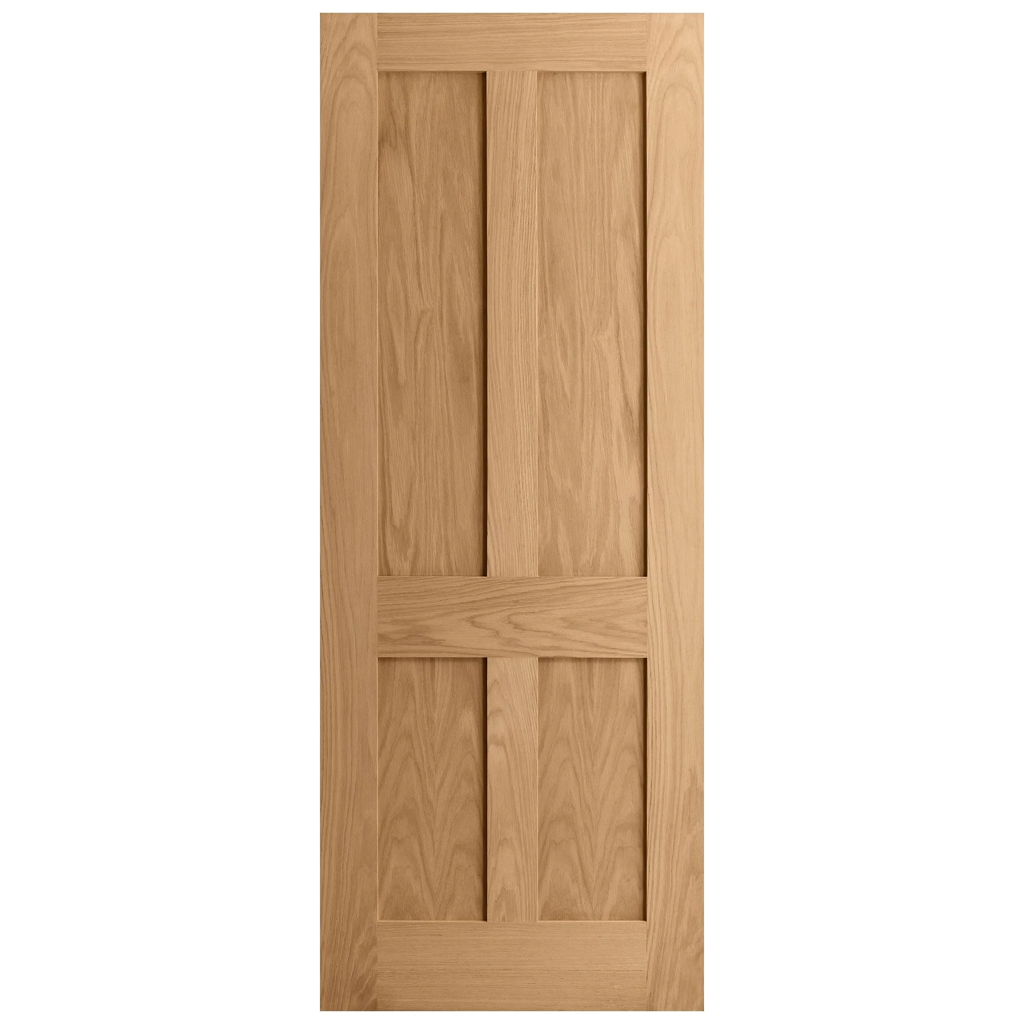 Oak Internal Unfinished Victorian Shaker 4 Panel Flat Door - Image 3