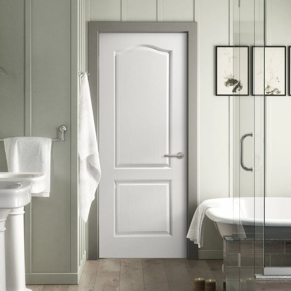 White Internal Lifestyle Moulded Textured Classique 2 Panel Arch FD30 Fire Door