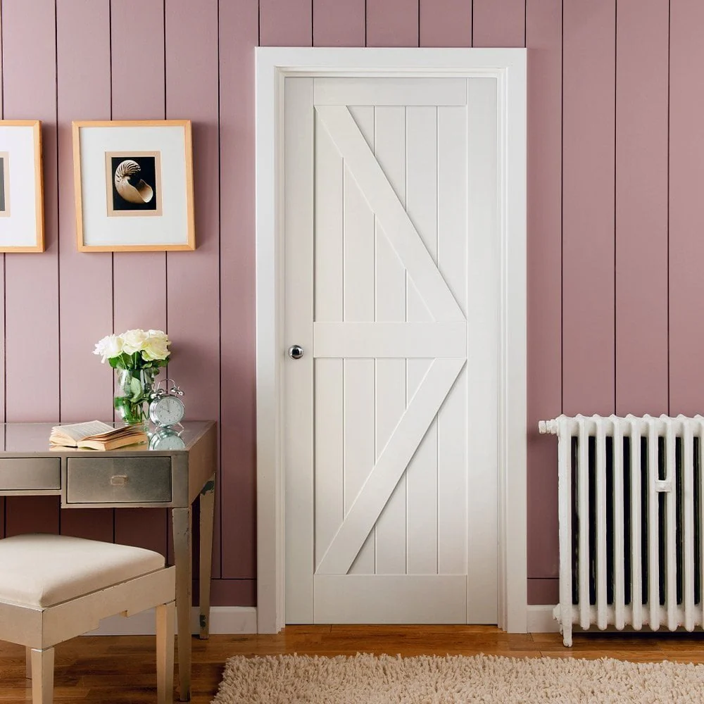 White Internal Primed Barn FLB FD30 Fire Door