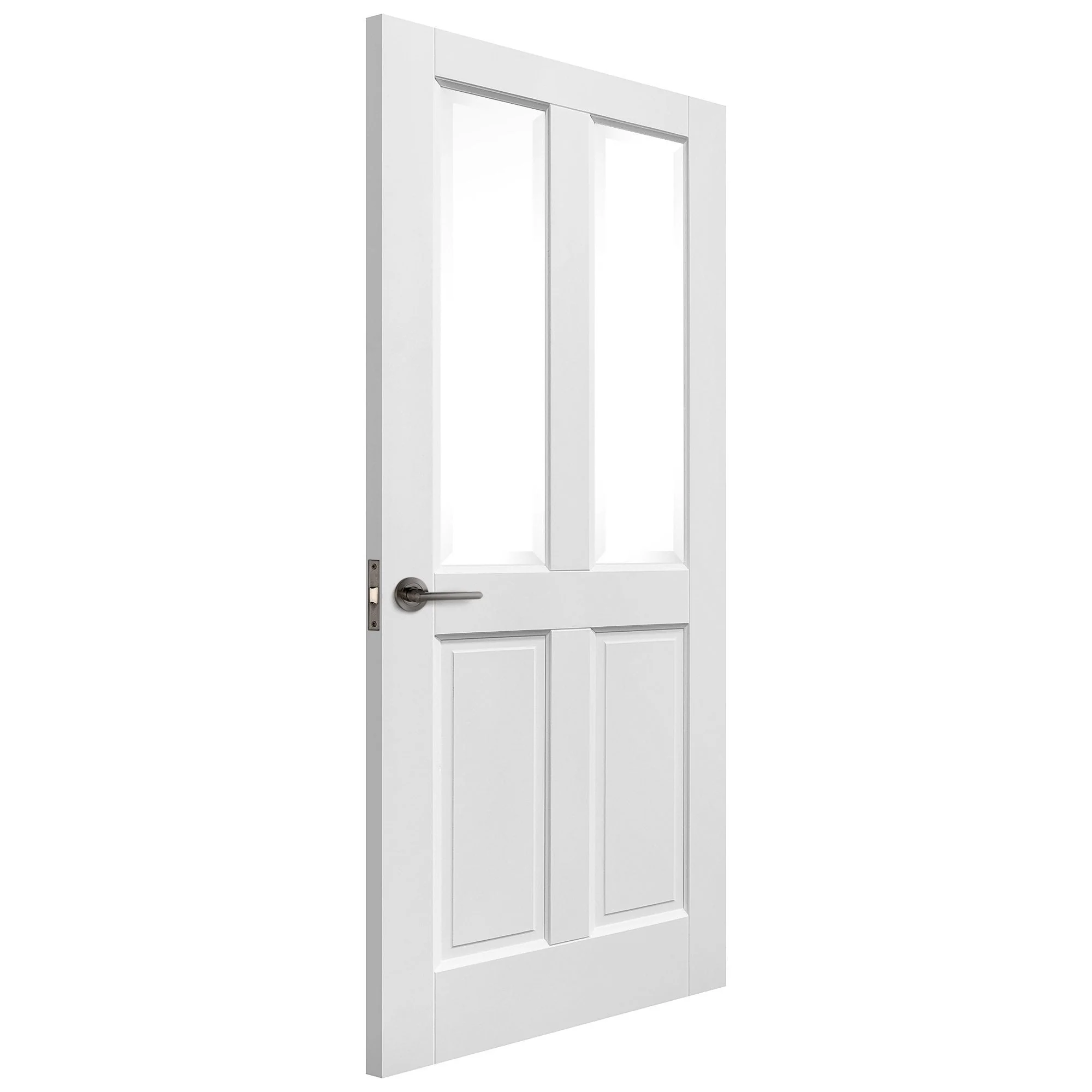 White Internal Primed Berkeley 2 Panel 2 Light Clear Bevelled Glass Made-to-Measure Door - Image 2