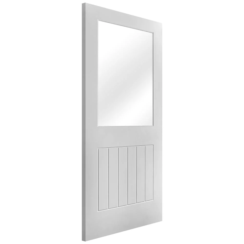 White Internal Primed Cottage 1 Light Clear Glass Door - Image 4