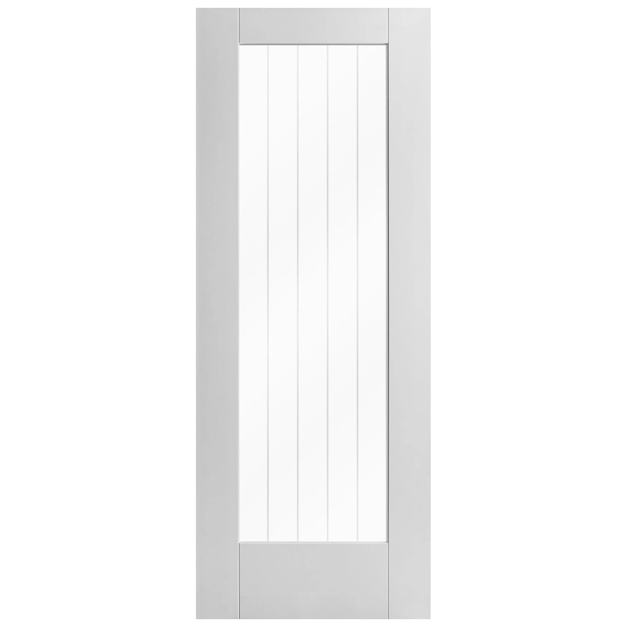 White Internal Primed Cottage 1 Light Clear Glass FD30 Fire Door - Image 3