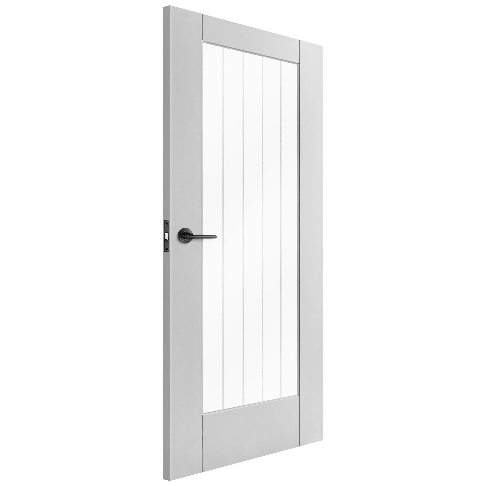 White Internal Primed Cottage 1 Light Clear Glass with Obscure Lines Made-to-Measure Door - Image 2
