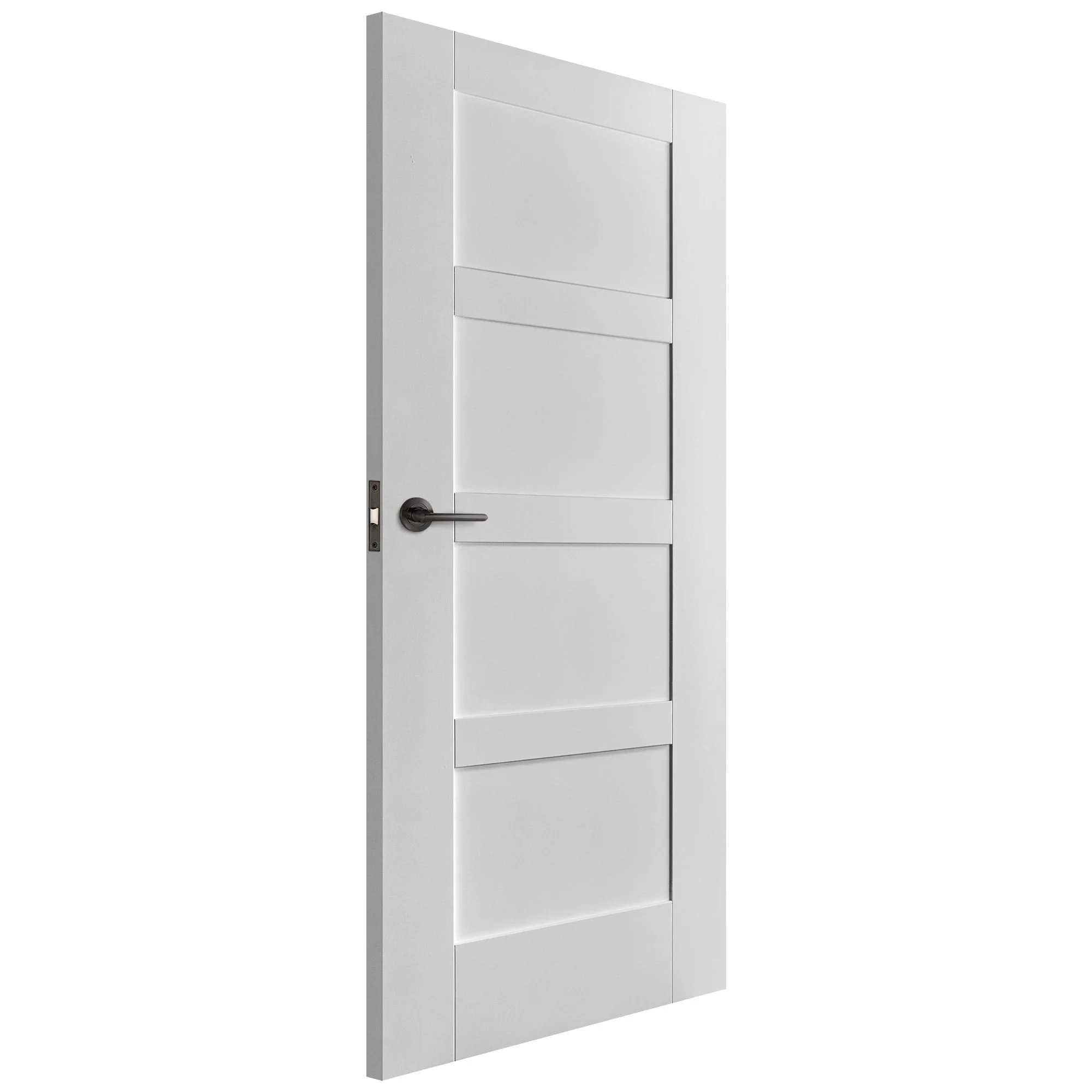 White Internal Primed Flat Shaker 4 Panel FD30 Fire Door - Image 2