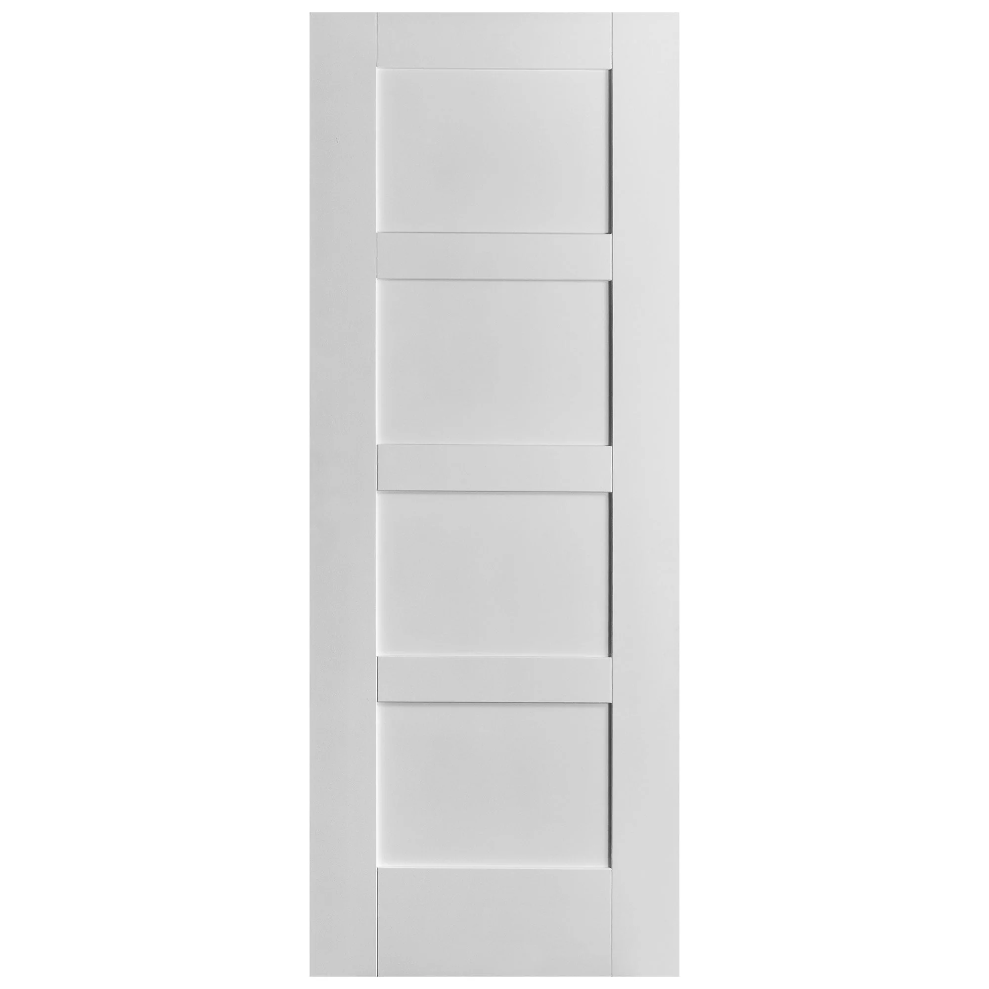 White Internal Primed Flat Shaker 4 Panel FD30 Fire Door - Image 3