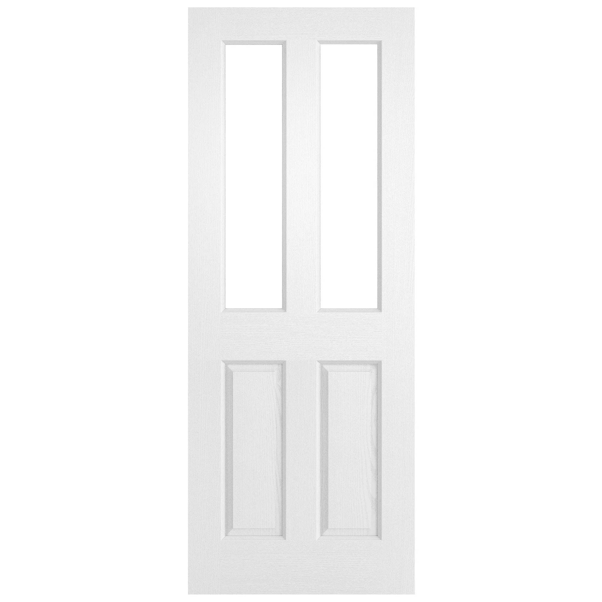 White Internal Primed Lifestyle Textured Square Top 2 Light Clear Glass Door - Image 3