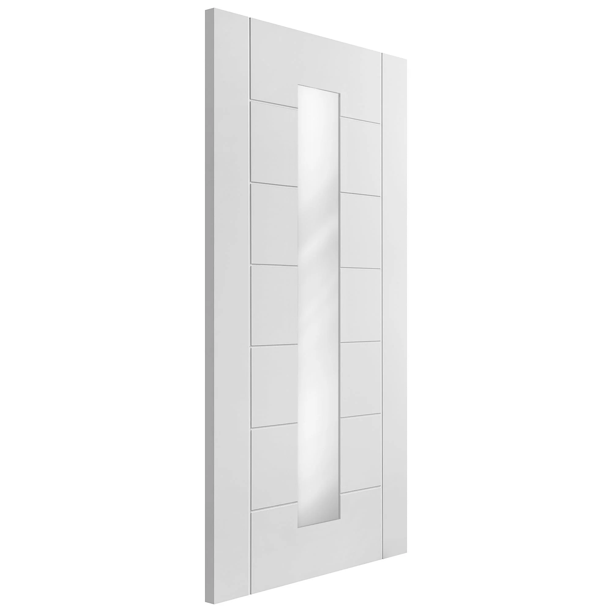 White Internal Primed Pedrena 1 Light Clear Glass Door - Image 3