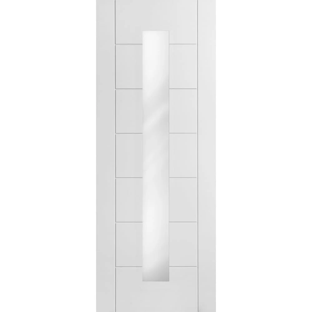 White Internal Primed Pedrena 7 Panel 1 Light Clear Glass Made-to-Measure Door - Image 4