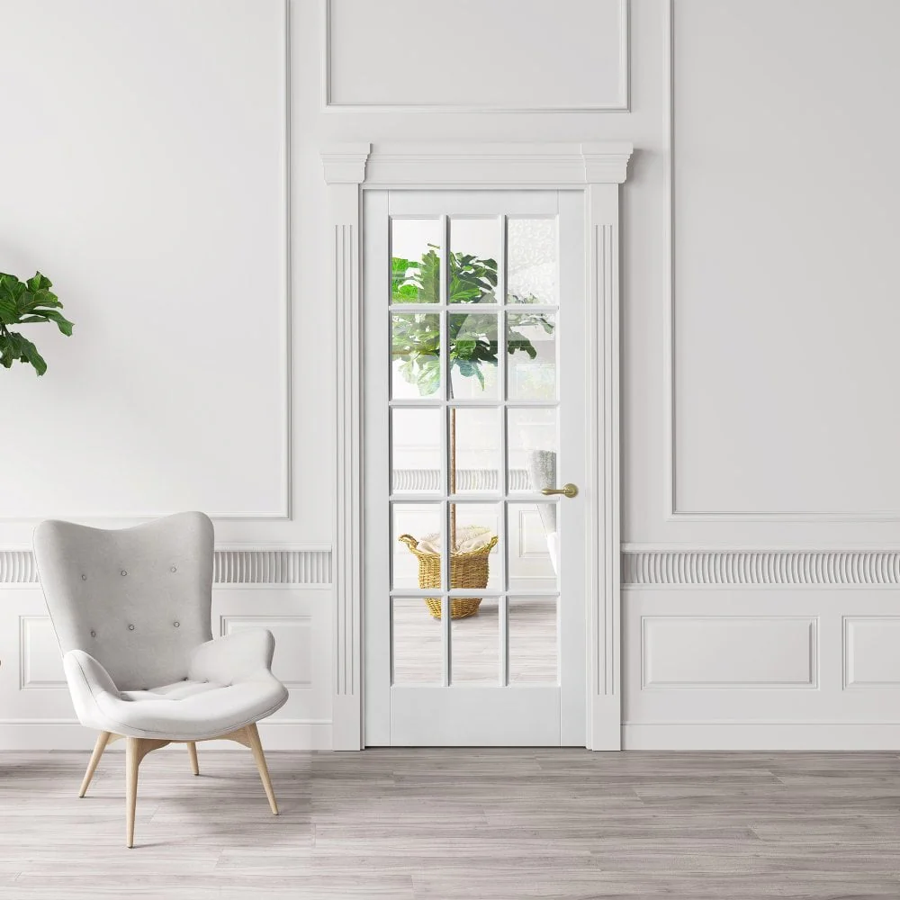 White Internal Primed SA 15 Light Clear Glass Door - Image 5