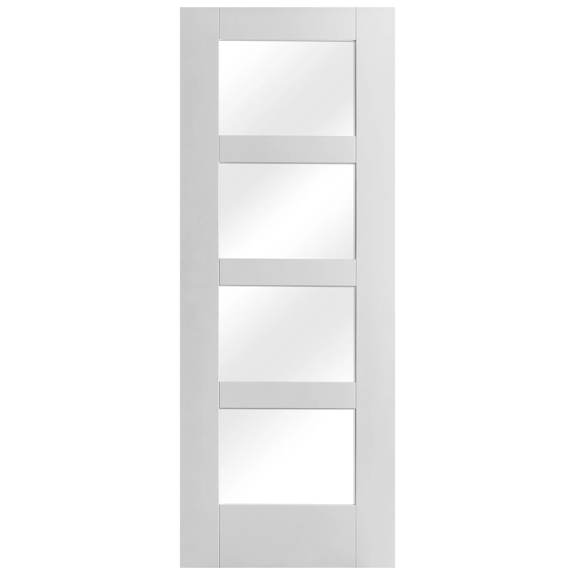 White Internal Primed Shaker 4 Light Clear Glass Door - Image 3