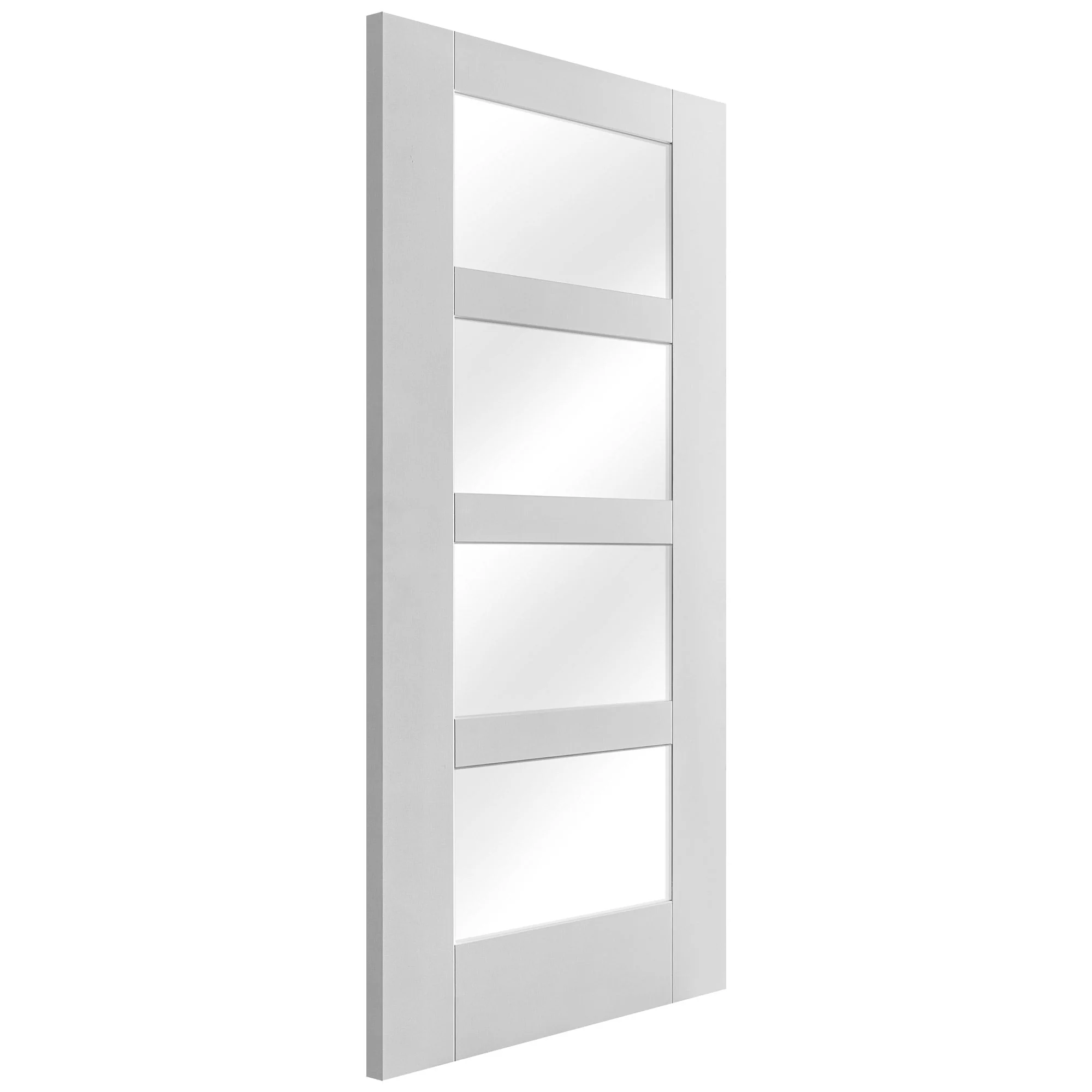 White Internal Primed Shaker 4 Light Clear Glass Door - Image 4