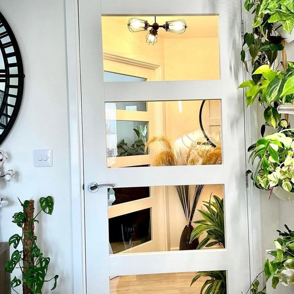 White Internal Primed Shaker 4 Light Clear Glass Door - Image 5
