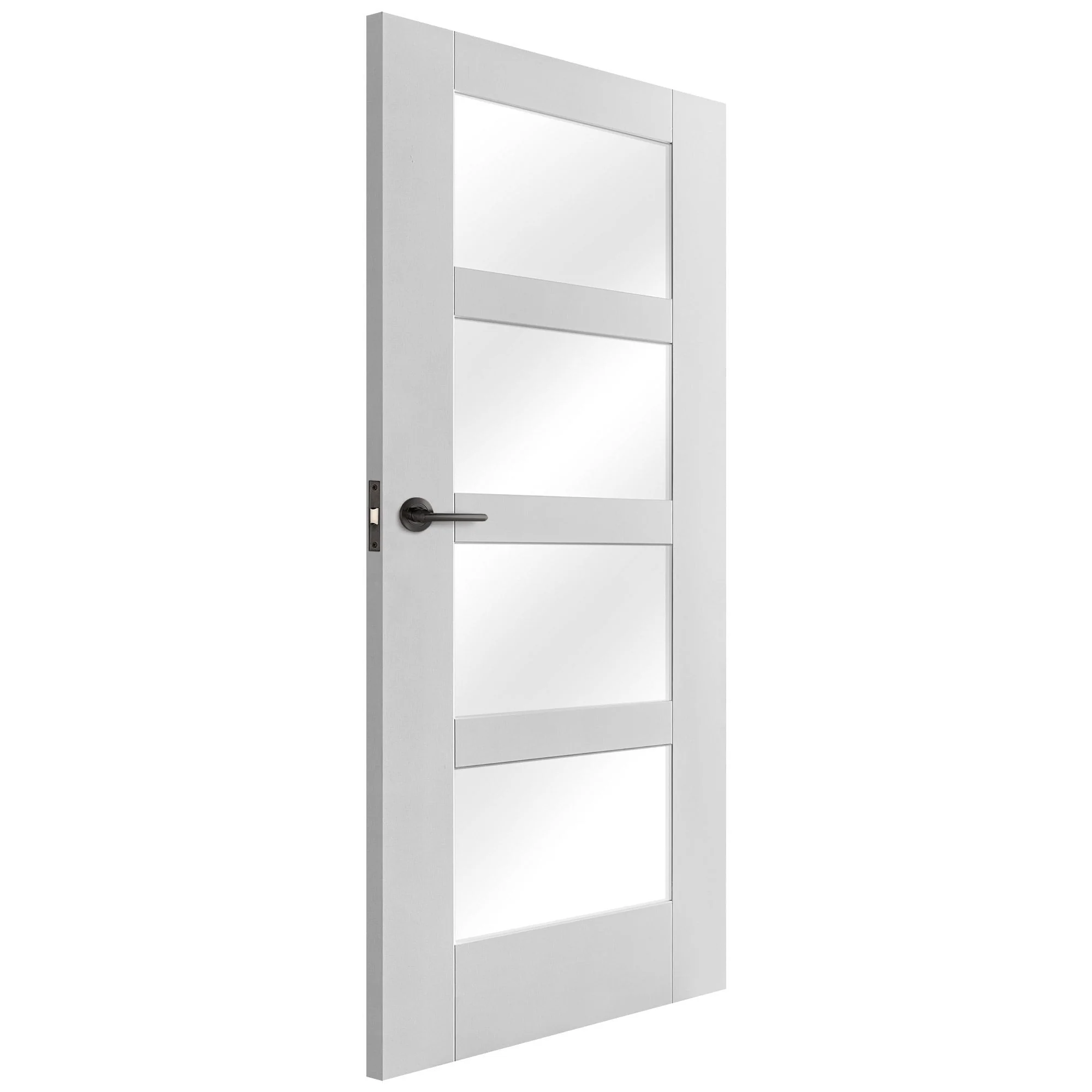 White Internal Primed Shaker 4 Light Clear Glass Made-to-Measure Door - Image 2