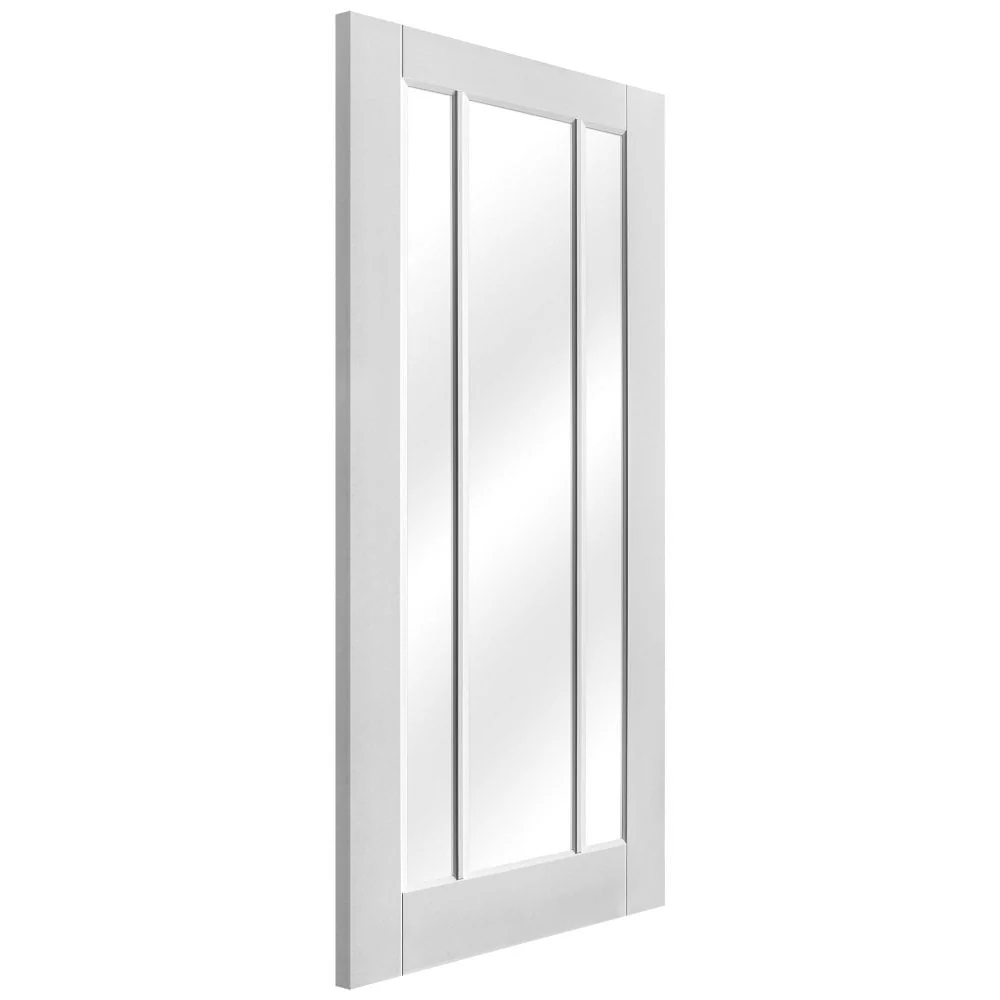 White Internal Primed Toledo 3 Light Clear Glass FD30 Fire Door - Image 4