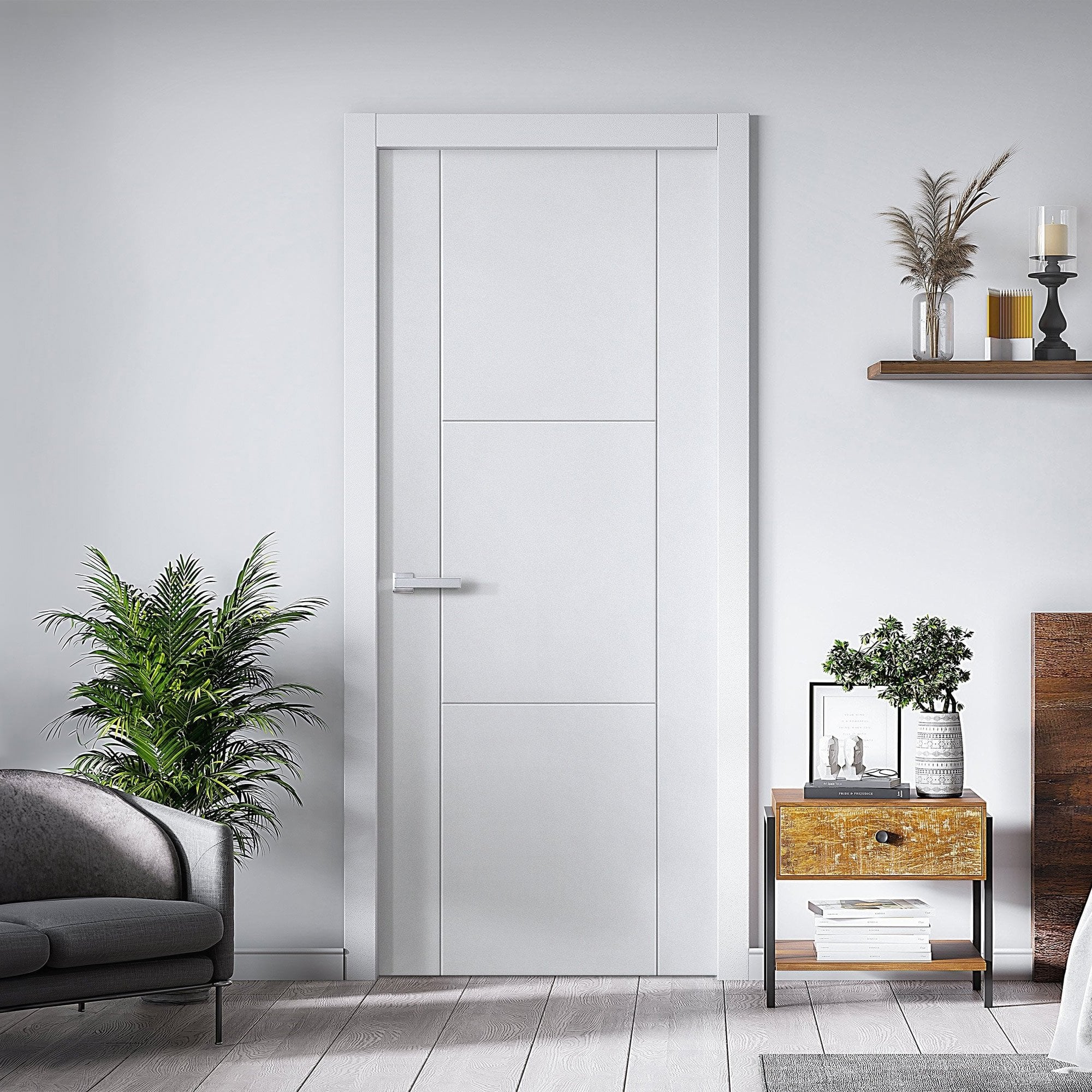 White Internal Primed Trent Door