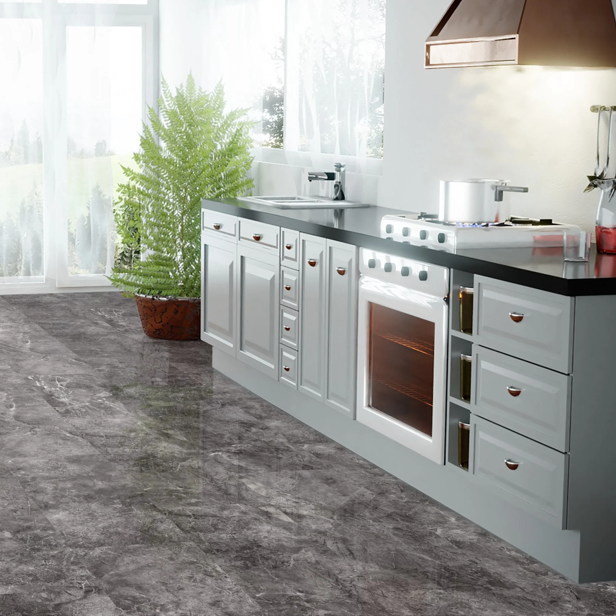 Agios Scuro - Lustre Stone 8mm High Gloss Laminate Flooring - Image 5
