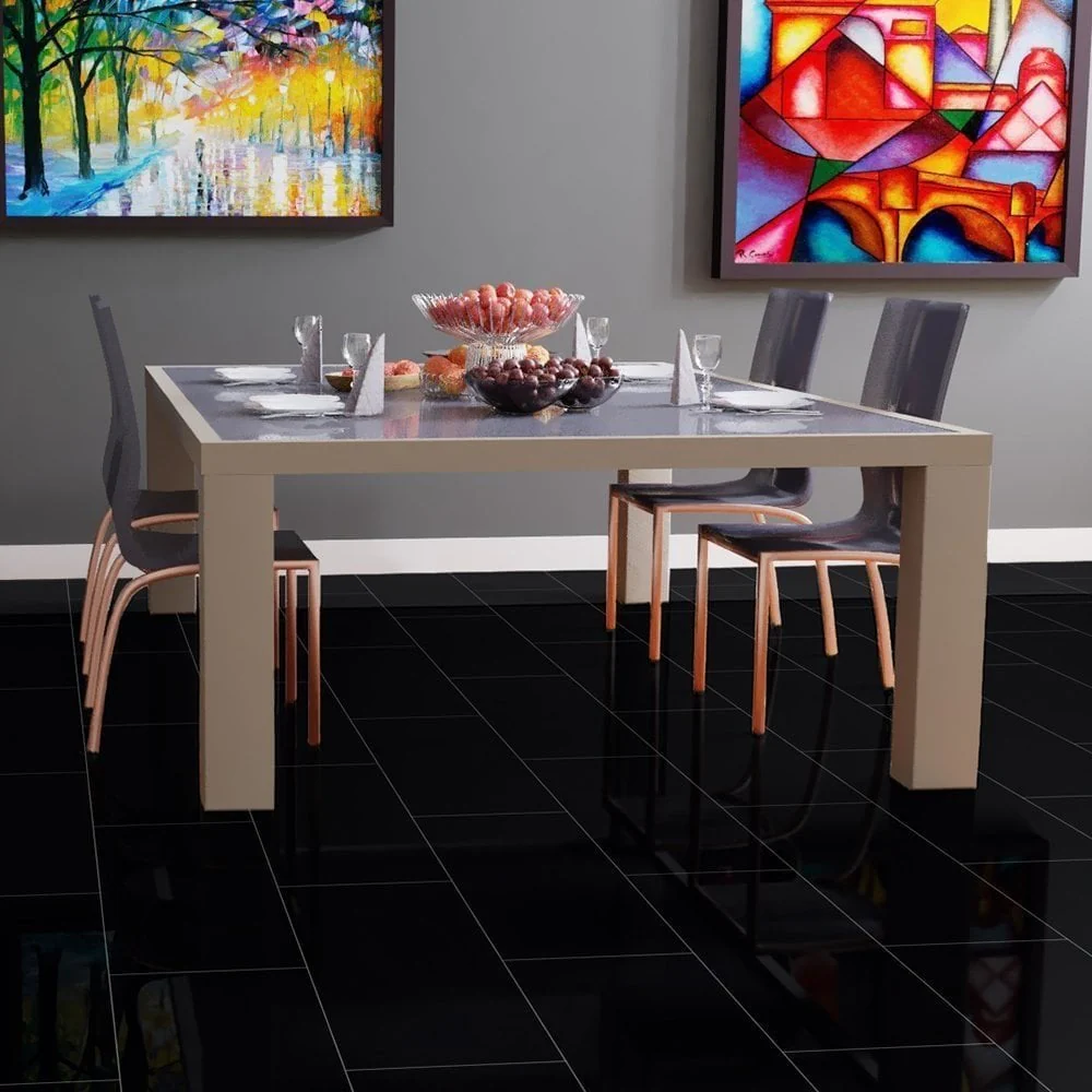 Black - Lustre Stone 8mm High Gloss Laminate Flooring - Image 10