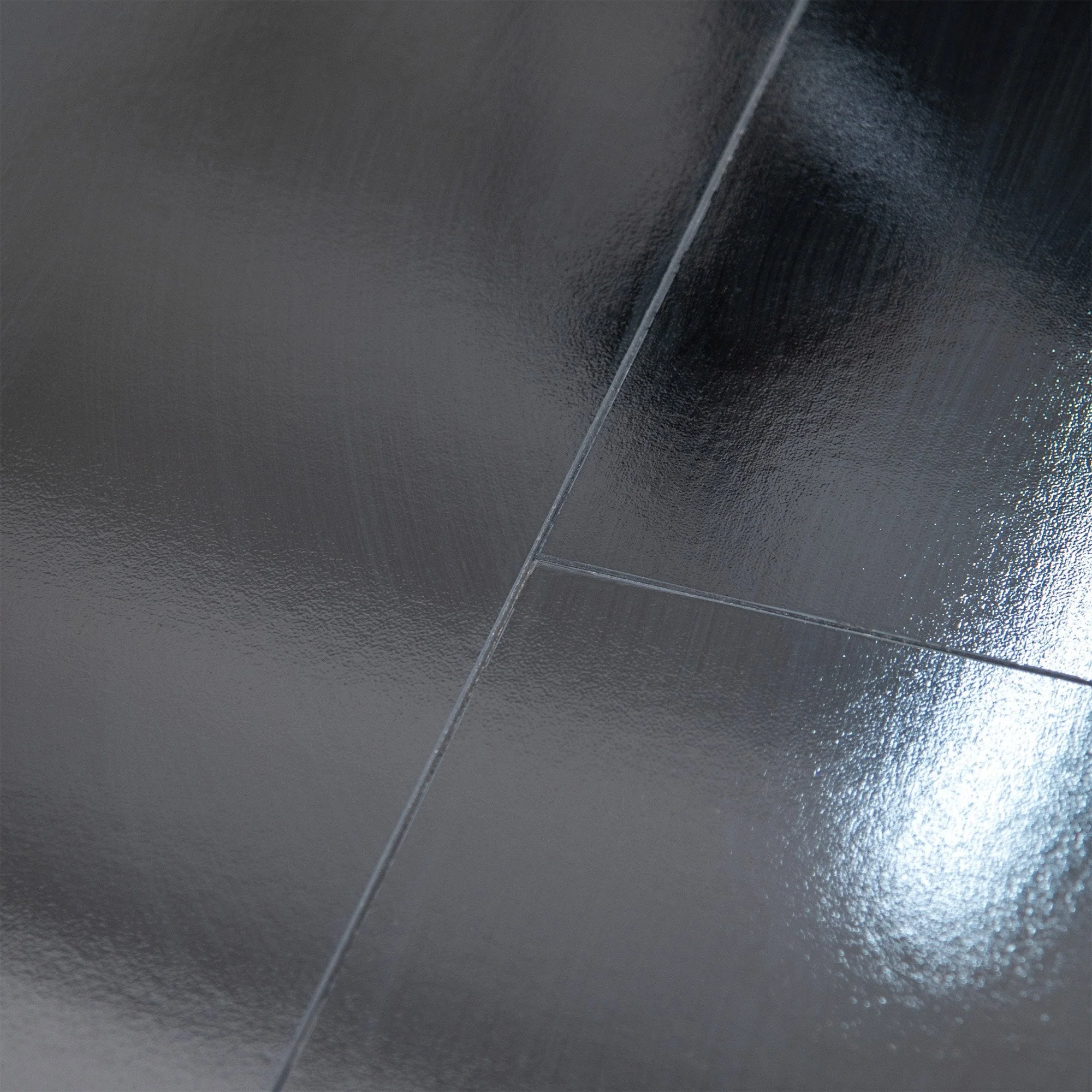 Black - Lustre Stone 8mm High Gloss Laminate Flooring - Image 4