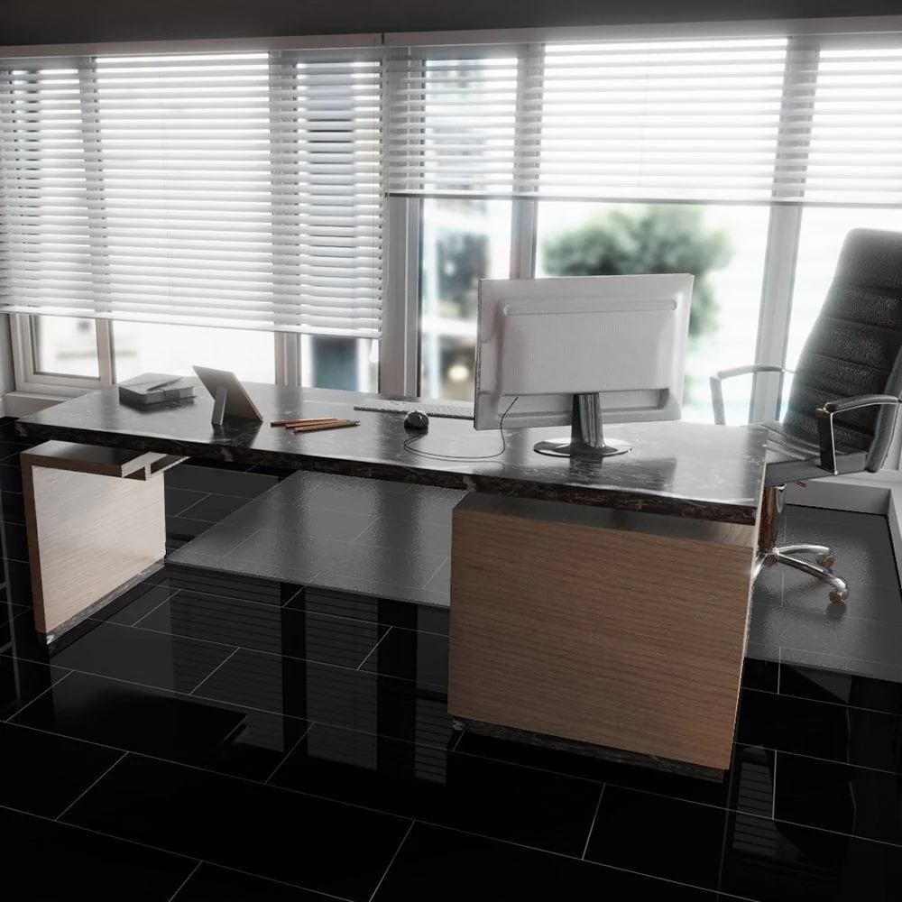 Black - Lustre Stone 8mm High Gloss Laminate Flooring - Image 5