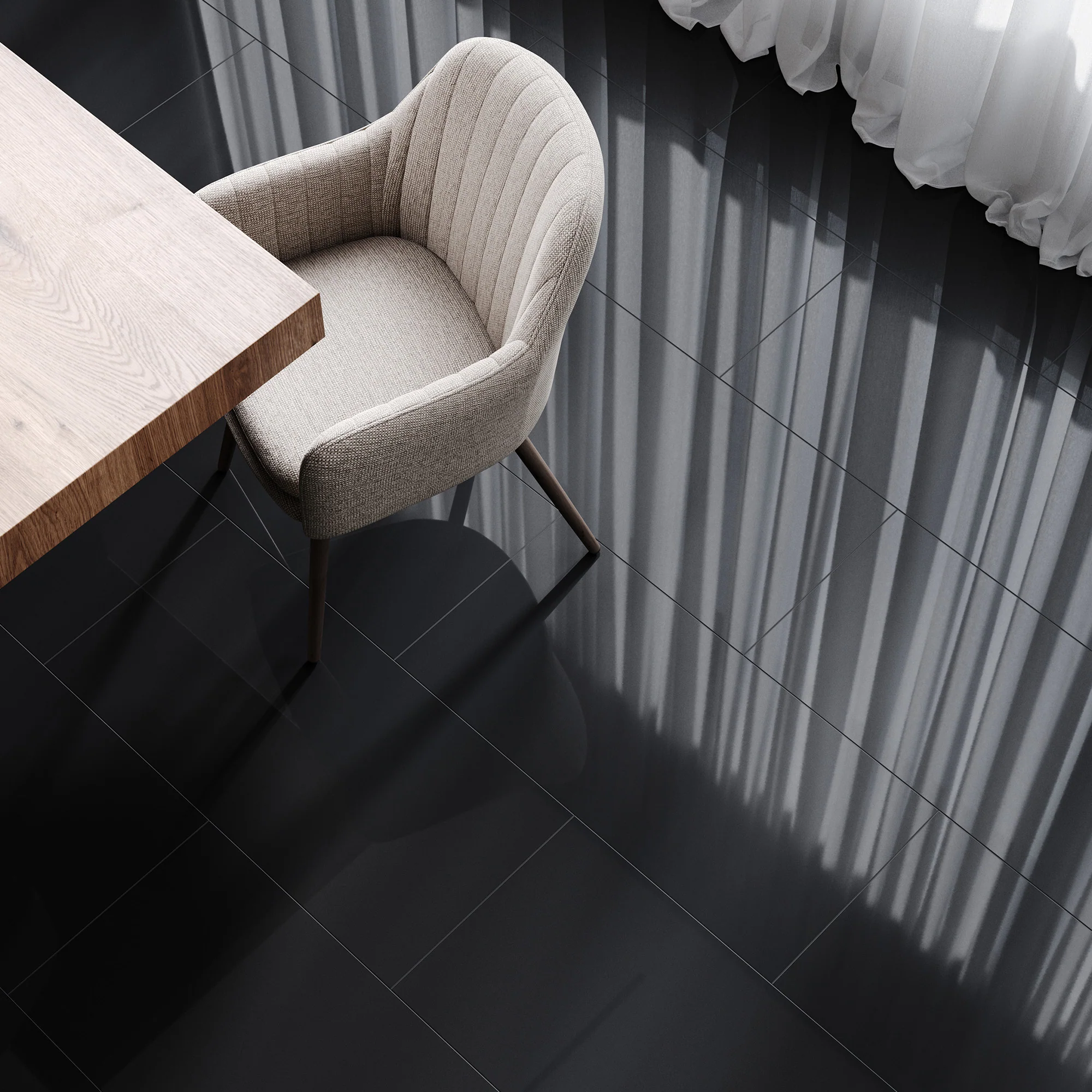 Black - Lustre Herrringbone 6mm High Gloss Luxury Vinyl Flooring - Image 5
