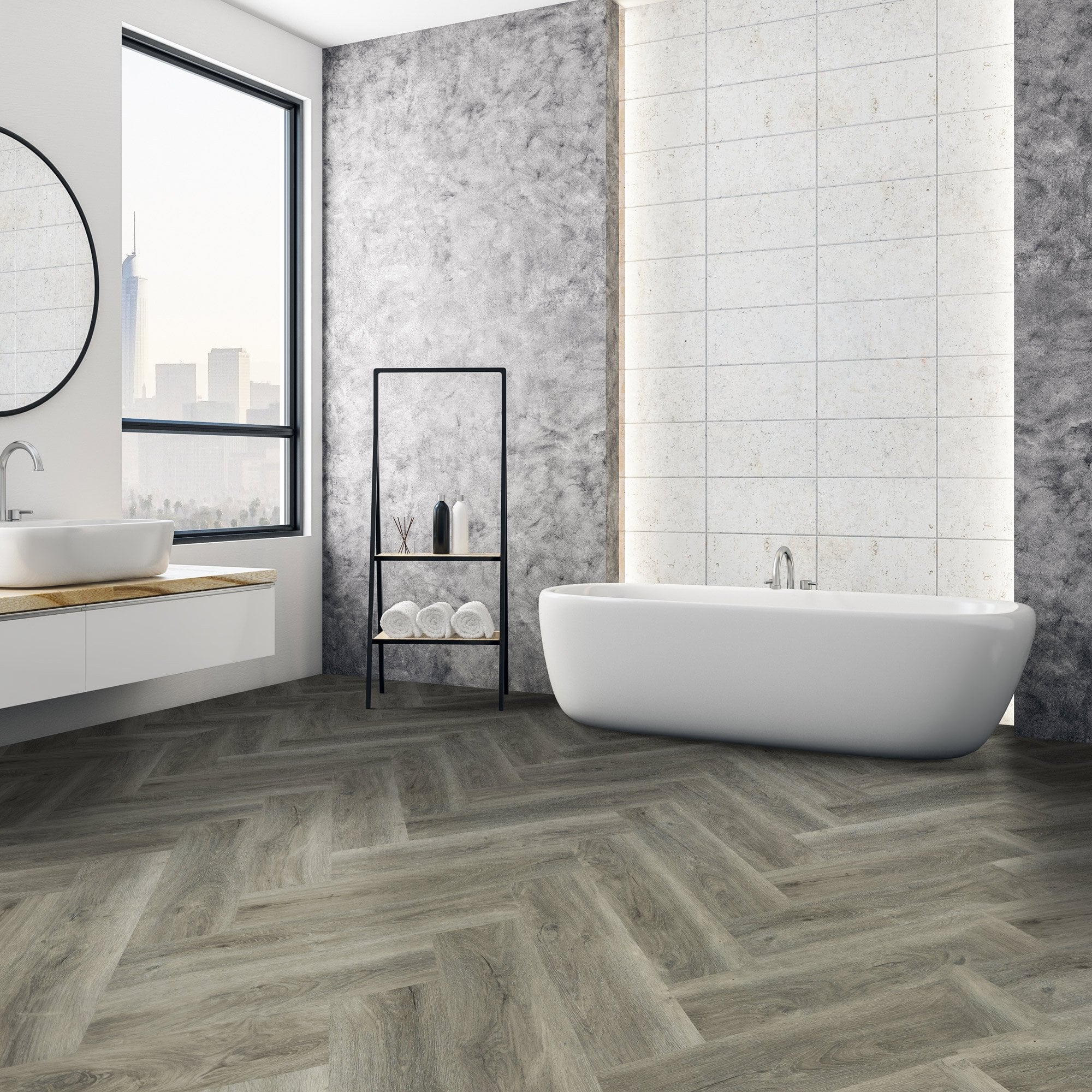 Signature Grey - Lifestyle SPC Herringbone 5.5mm Rigid Core Vinyl Flooring