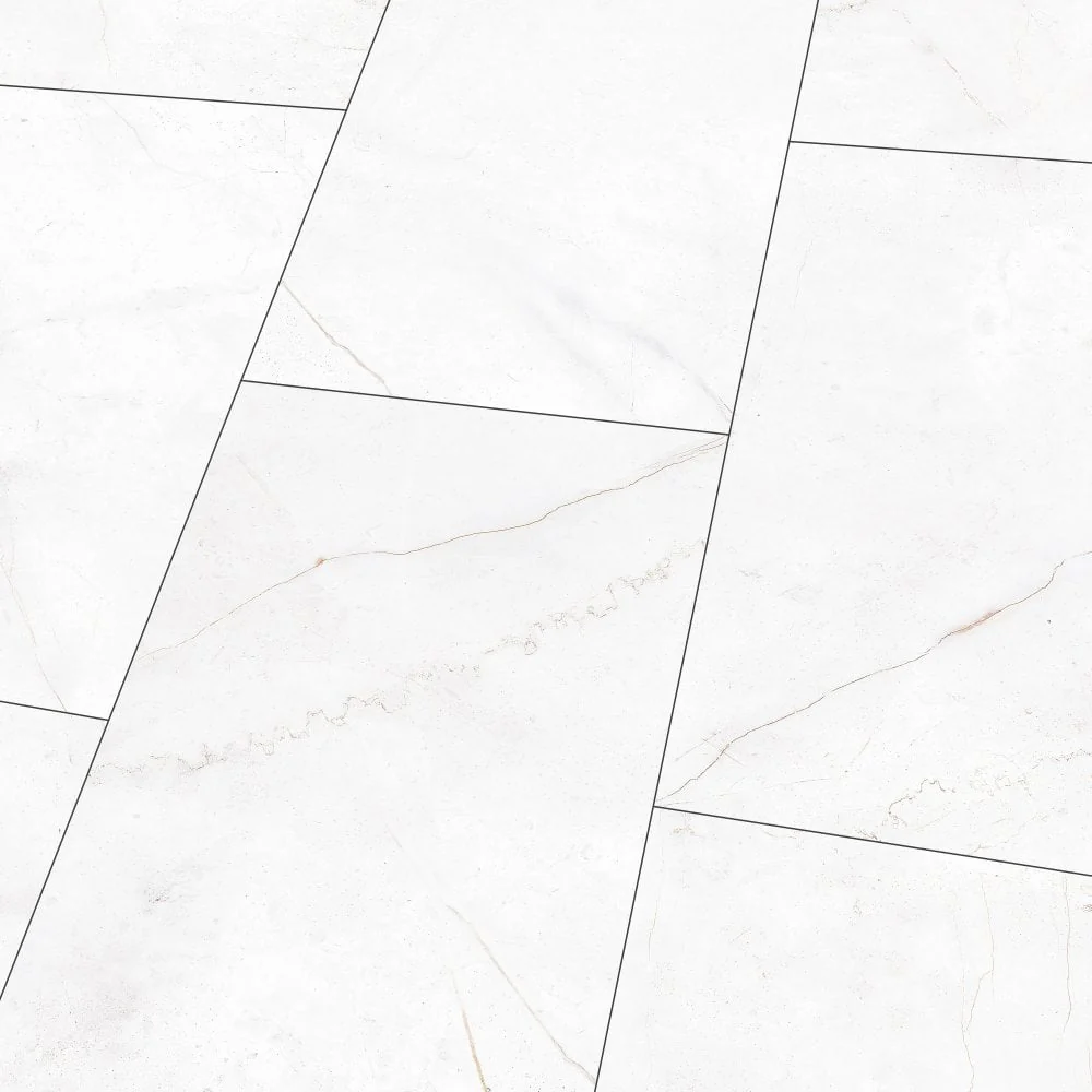 White Marble - Lustre Stone 8mm High Gloss Laminate Flooring - Image 2
