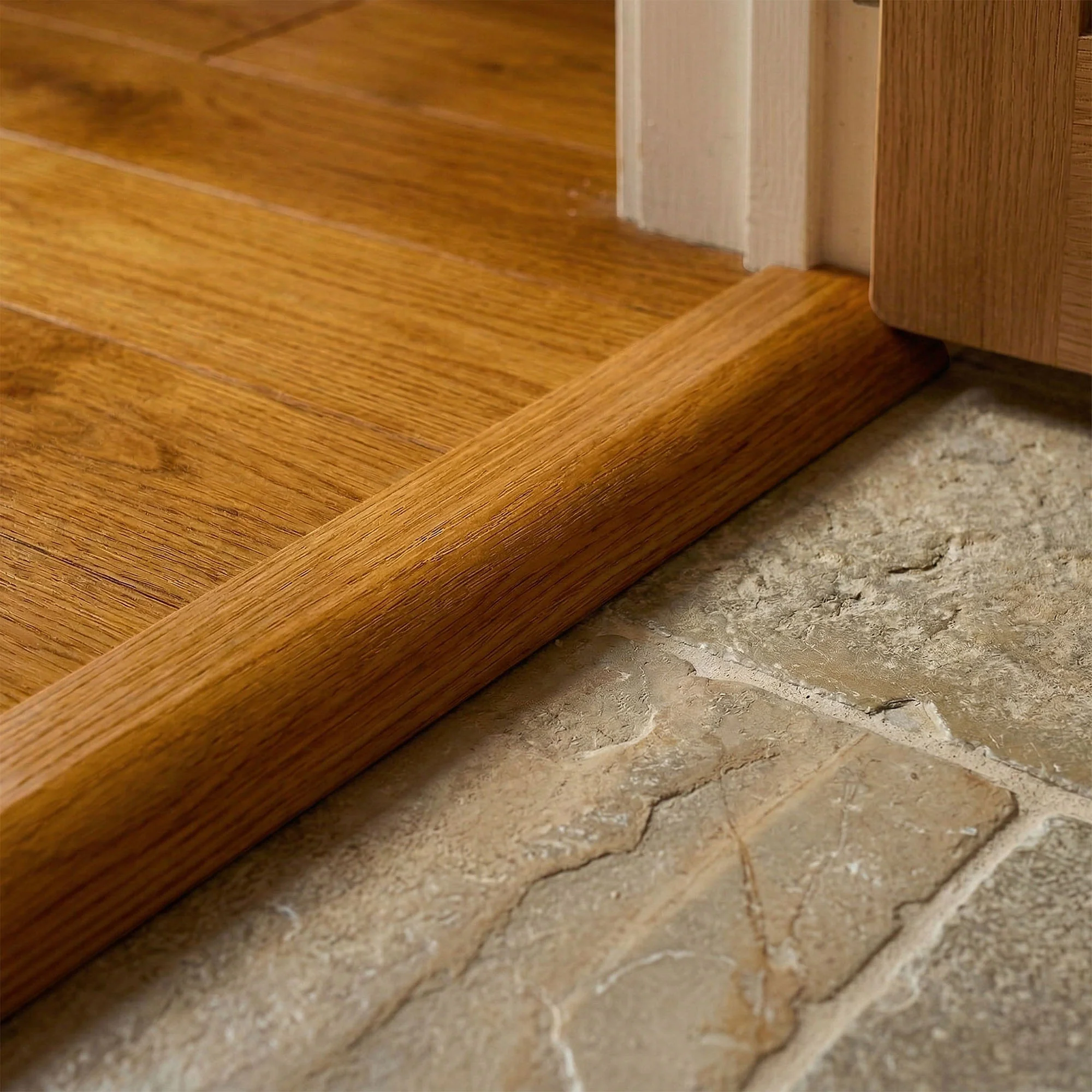 Natural Lacquered Ramp Adapting Profile Door Bar 990mm - Image 2