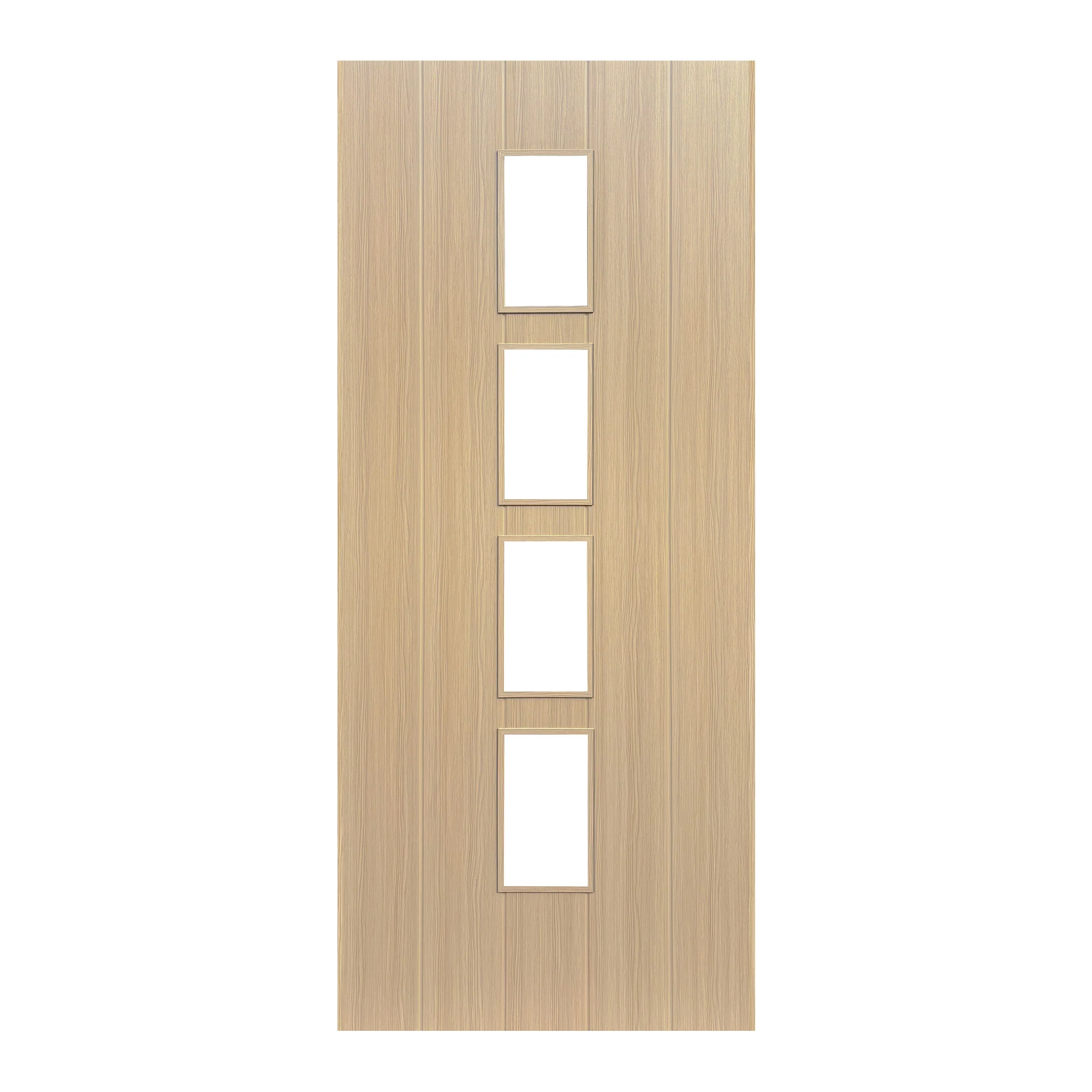 Oak Internal Fully Finished Cottage Laminate 4 Light Clear Glass Door - Image 3