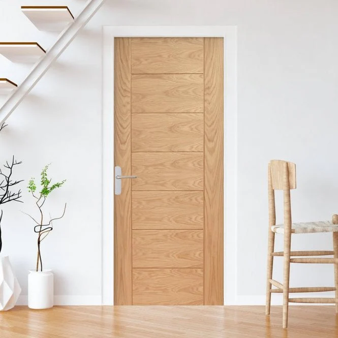 Oak Internal Fully Finished Pedrena 7 Panel FD30 Fire Door