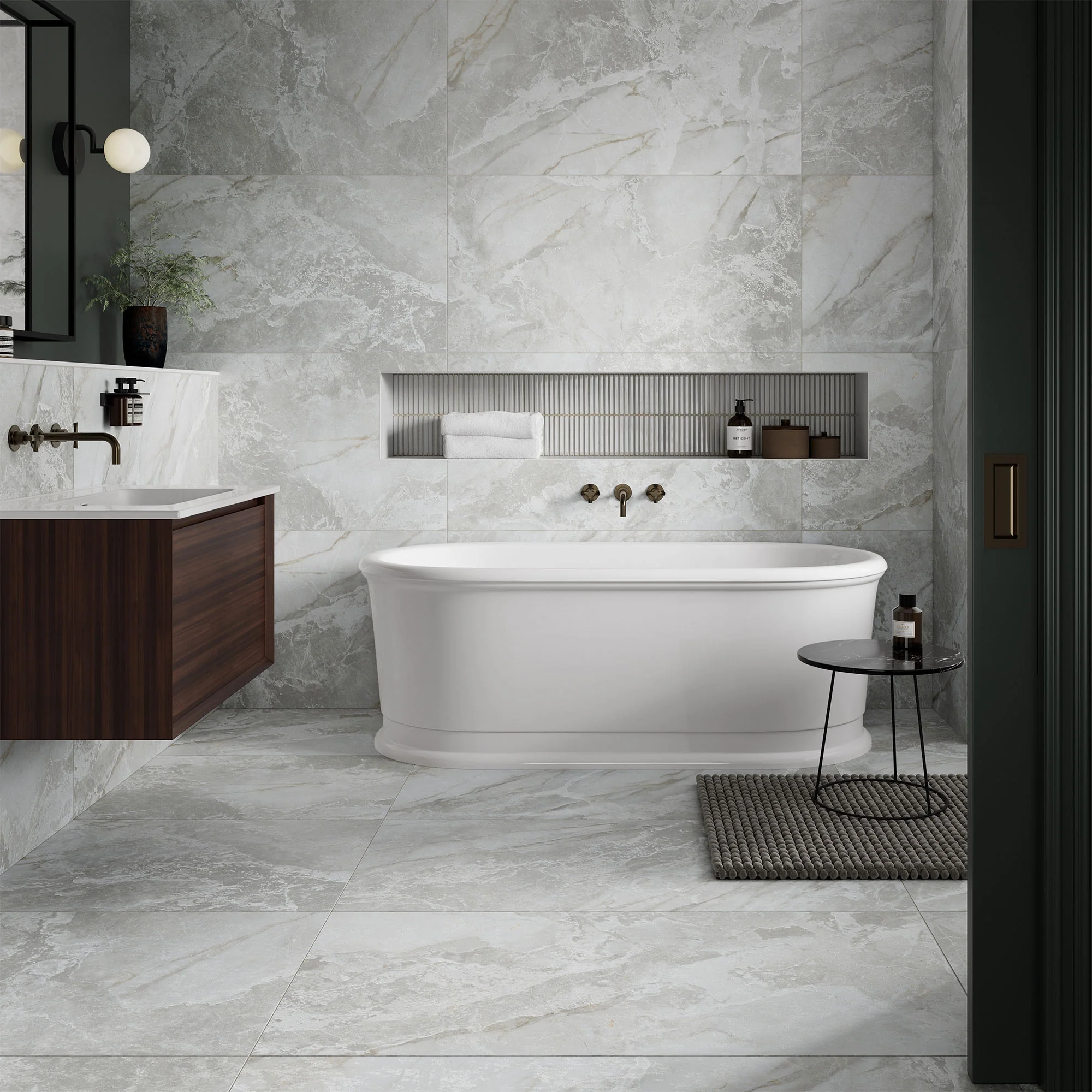 Sierra Light Semi-Polished - Smooth Porcelain Wall & Floor Tile - Image 2