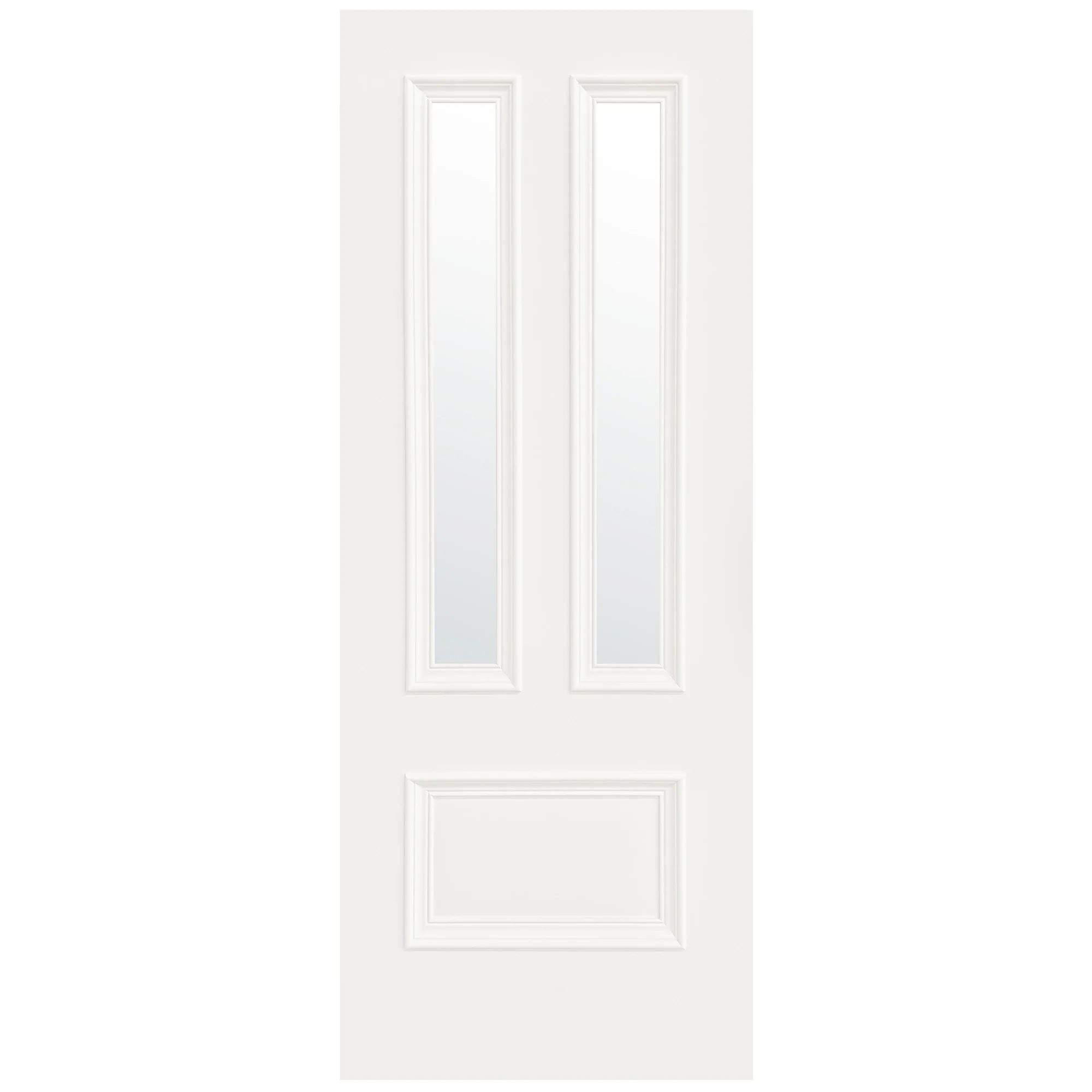 White Internal Fully Finished Clear Glass Belgravia 3 Panel Double Door - Image 2
