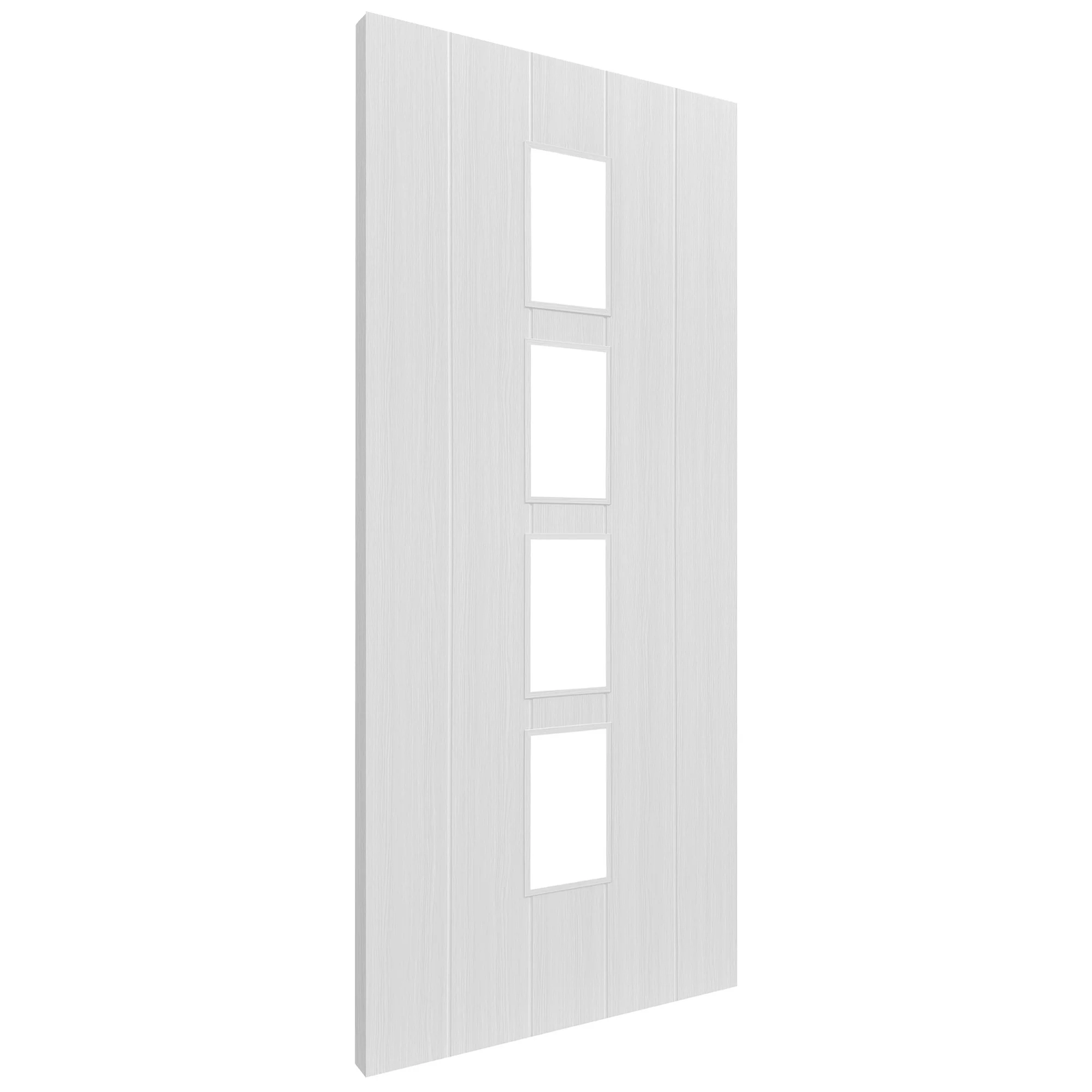 White Internal Fully Finished Cottage Laminate 4 Light Clear Glass Door - Image 2