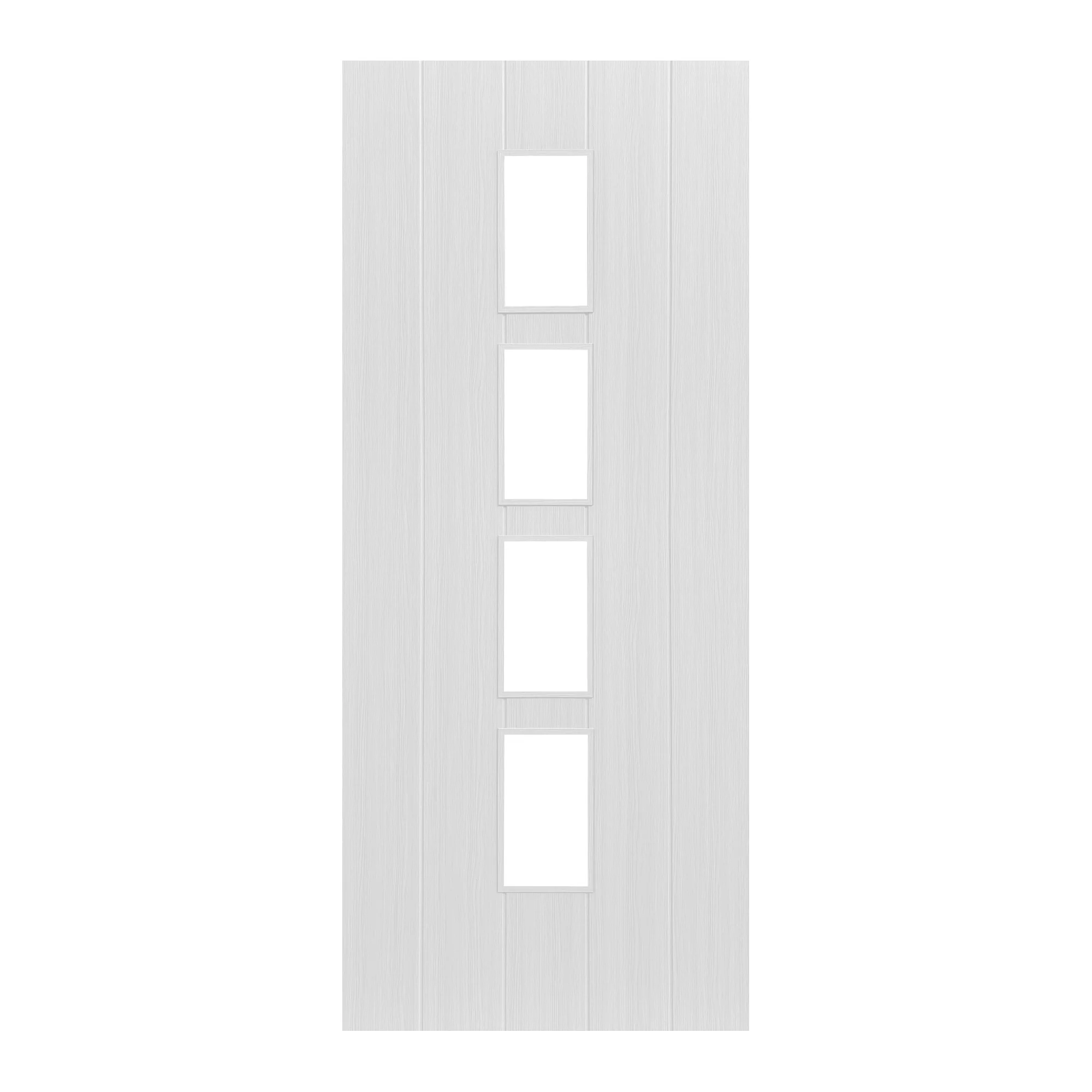 White Internal Fully Finished Cottage Laminate 4 Light Clear Glass Door - Image 3