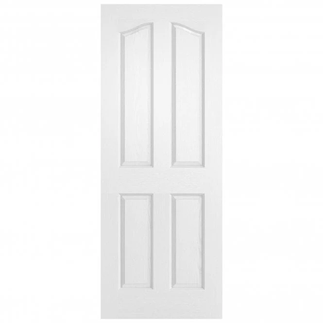 White Internal Primed Textured Lifestyle 4 Panel Arch Top Door - Image 3