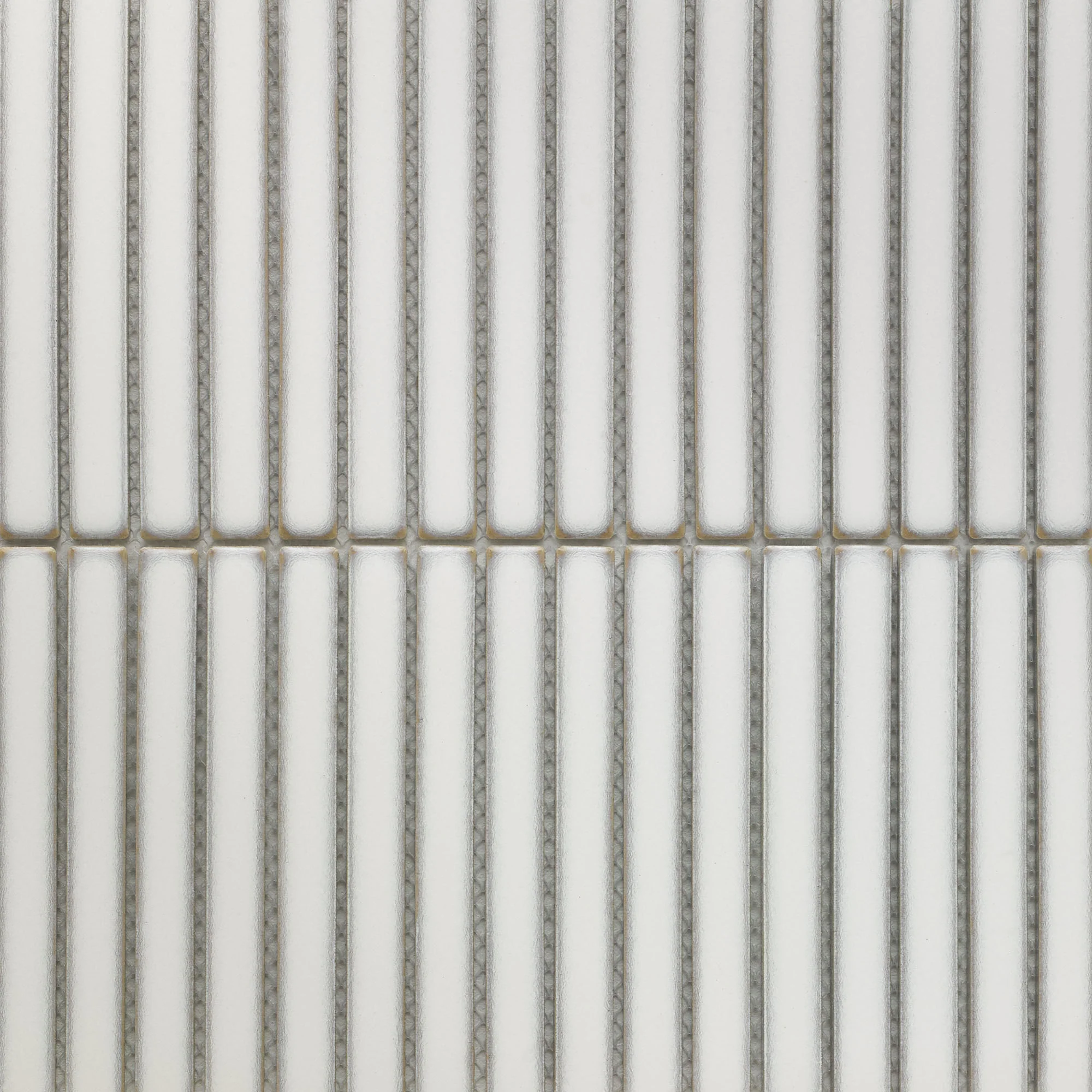 White Gloss - Linear Smooth Mosaic Porcelain Wall Tile Sample