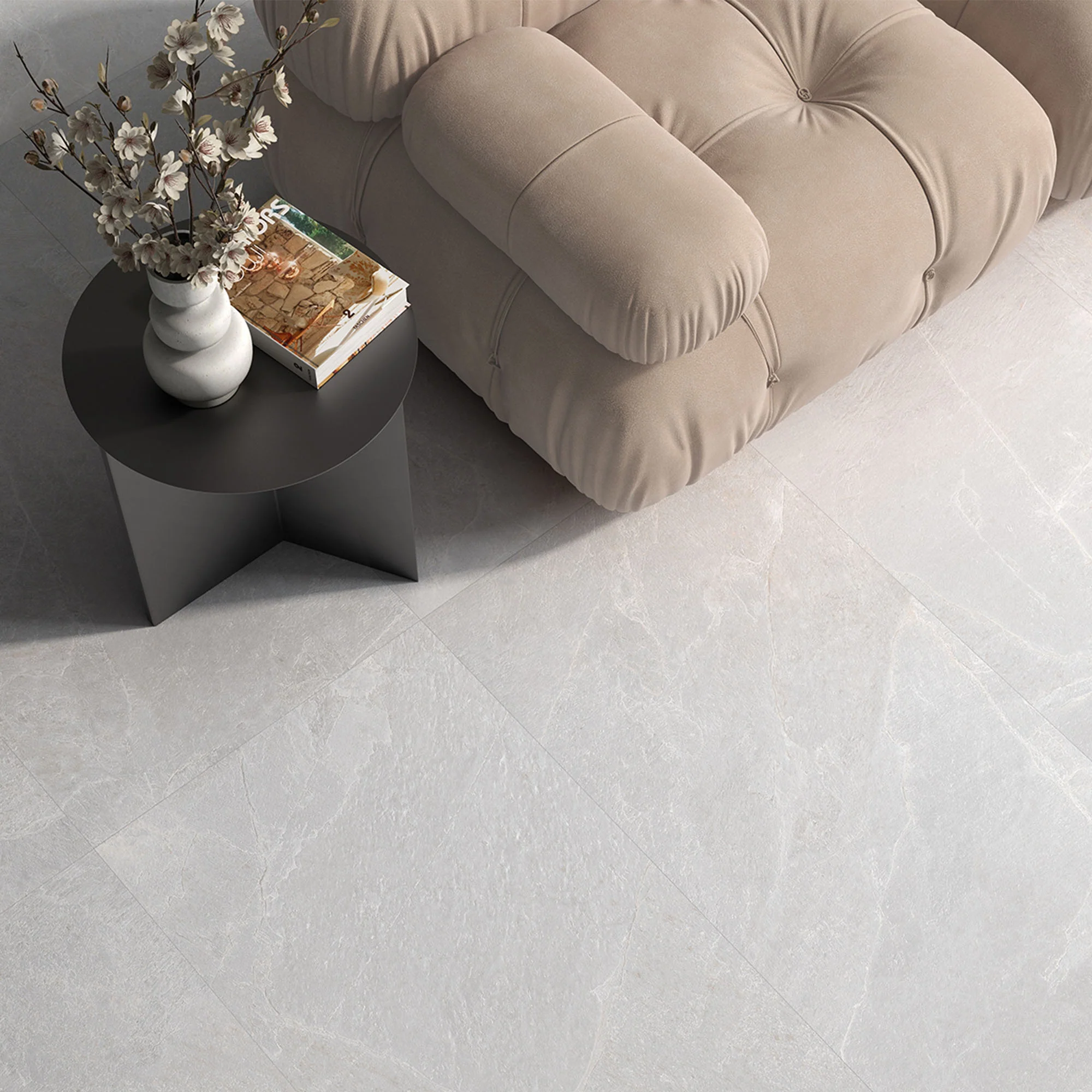 White Matt - Palma Smooth Wall & Floor Tile Sample - Image 2