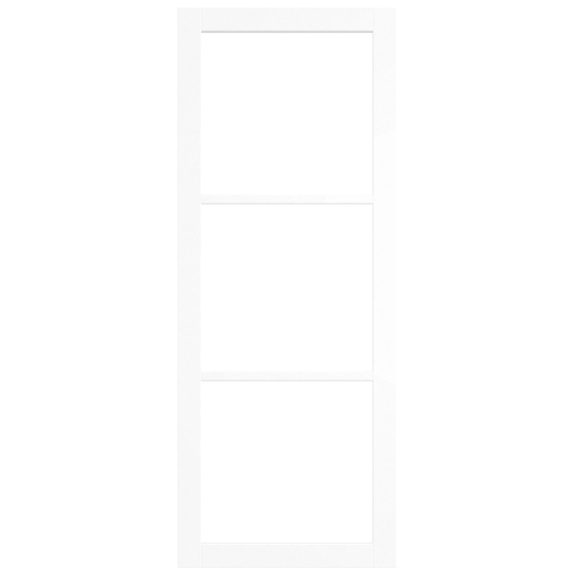 White Internal Primed Studio Industrial 3 Light Clear Glass Double Door - Image 2
